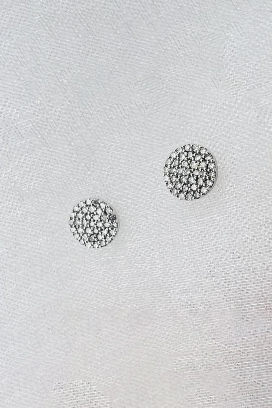 14K WHITE GOLD DIAMOND DISC EARRINGS