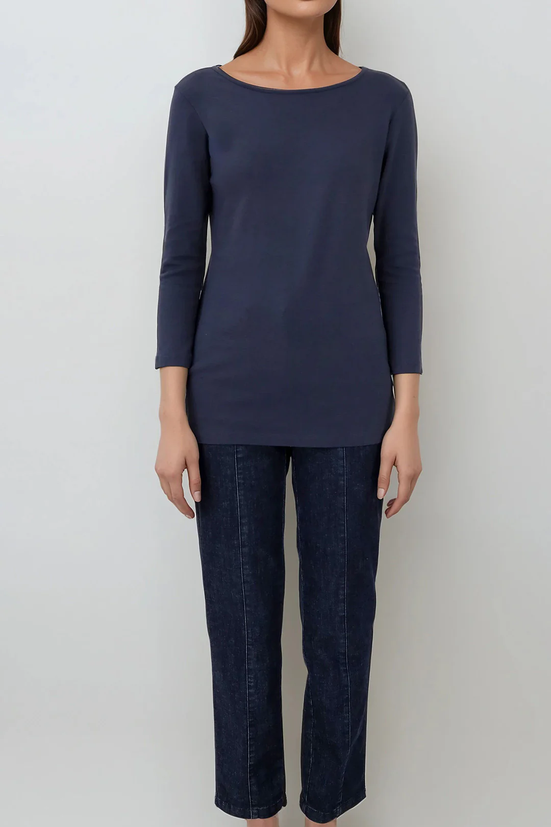 LIMITED EDITION 3/4 SLEEVE BATEAU NECK IN PIMA COTTON STRETCH