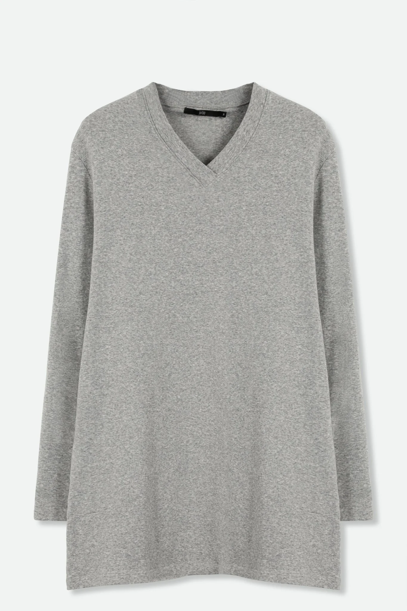 A LINE V NECK LONG SLEEVE TUNIC IN HEATHERED PIMA COTTON STRETCH - Image 3