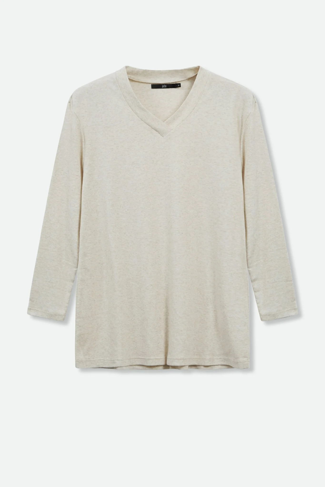 A LINE V NECK BRACELET SLEEVE IN HEATHERED PIMA COTTON STRETCH - Image 3
