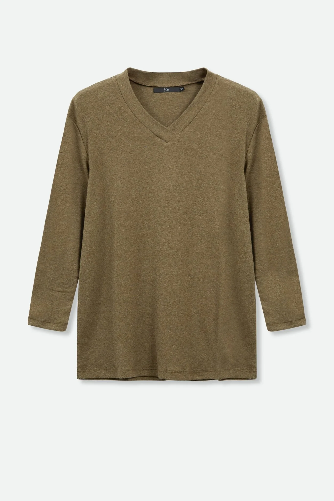 A LINE V NECK BRACELET SLEEVE IN HEATHERED PIMA COTTON STRETCH - Image 4