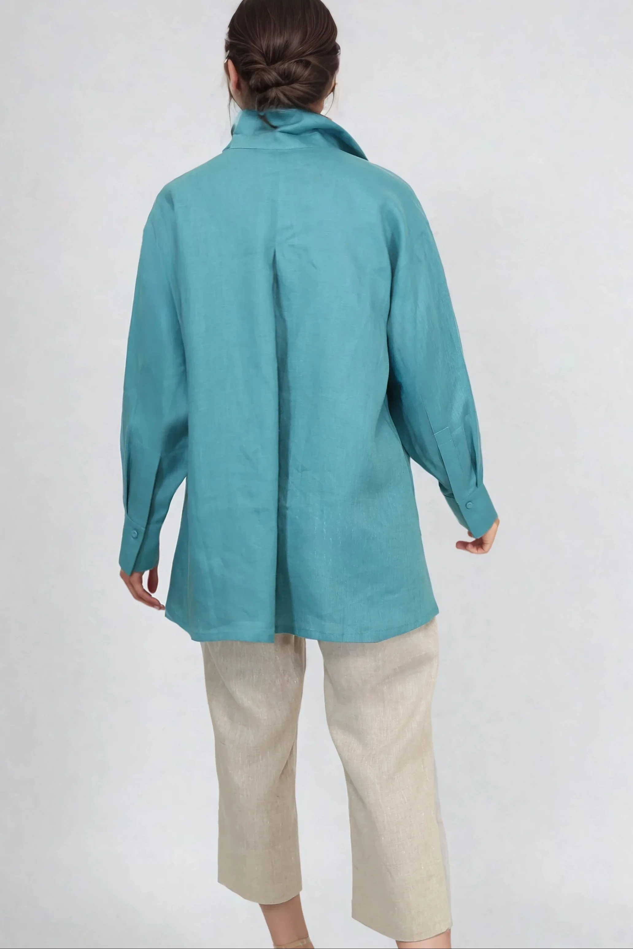 ADRIA SHIRT IN PREMIUM ITALIAN LINEN COLOR - Image 2