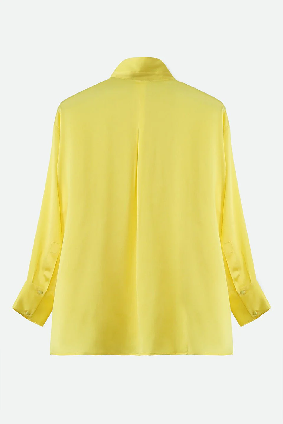 ADRIA SHIRT IN STRETCH SILK CHARMEUSE IN YELLOW - Image 2