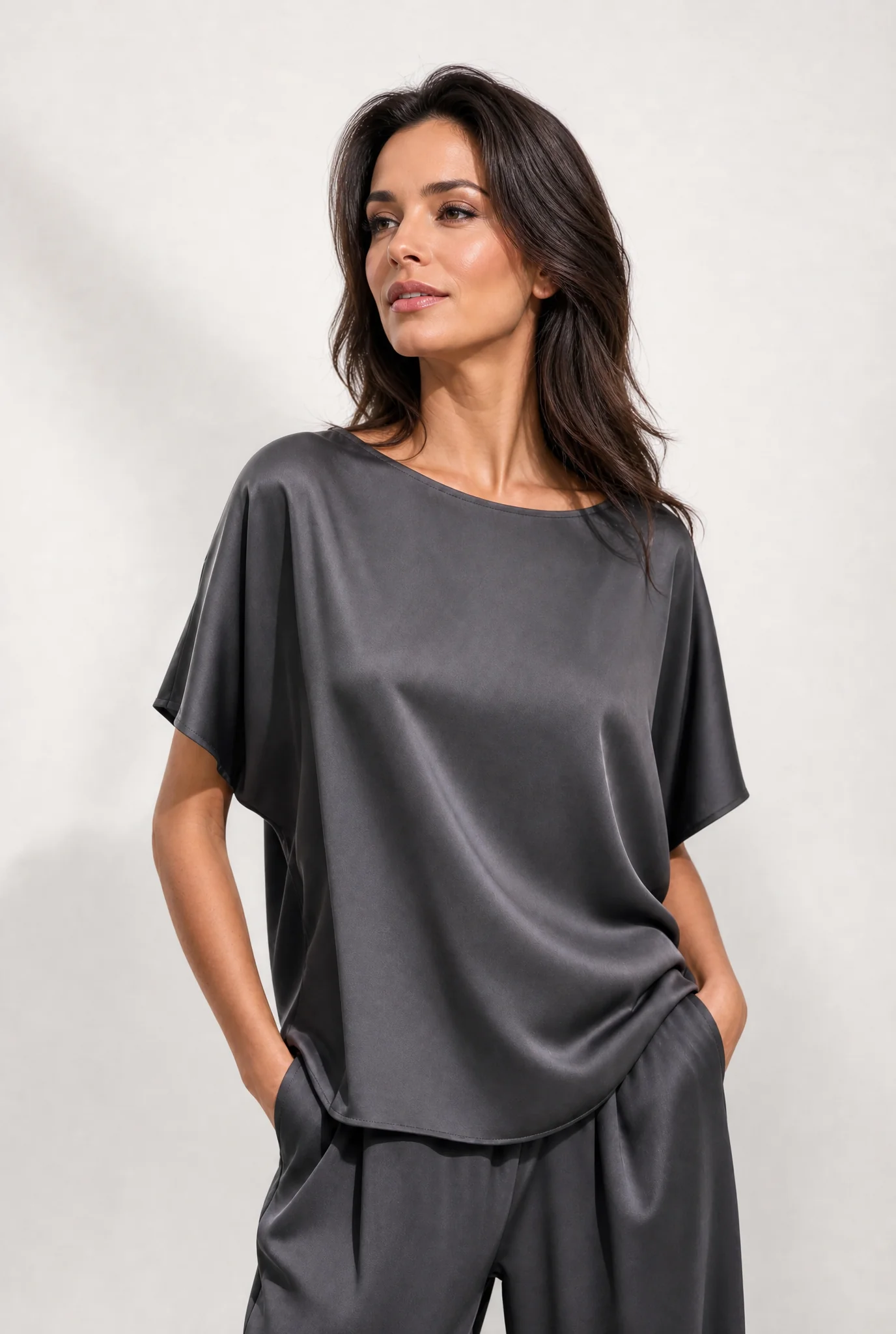 ALBA BLOUSE IN SILK CHARMEUSE