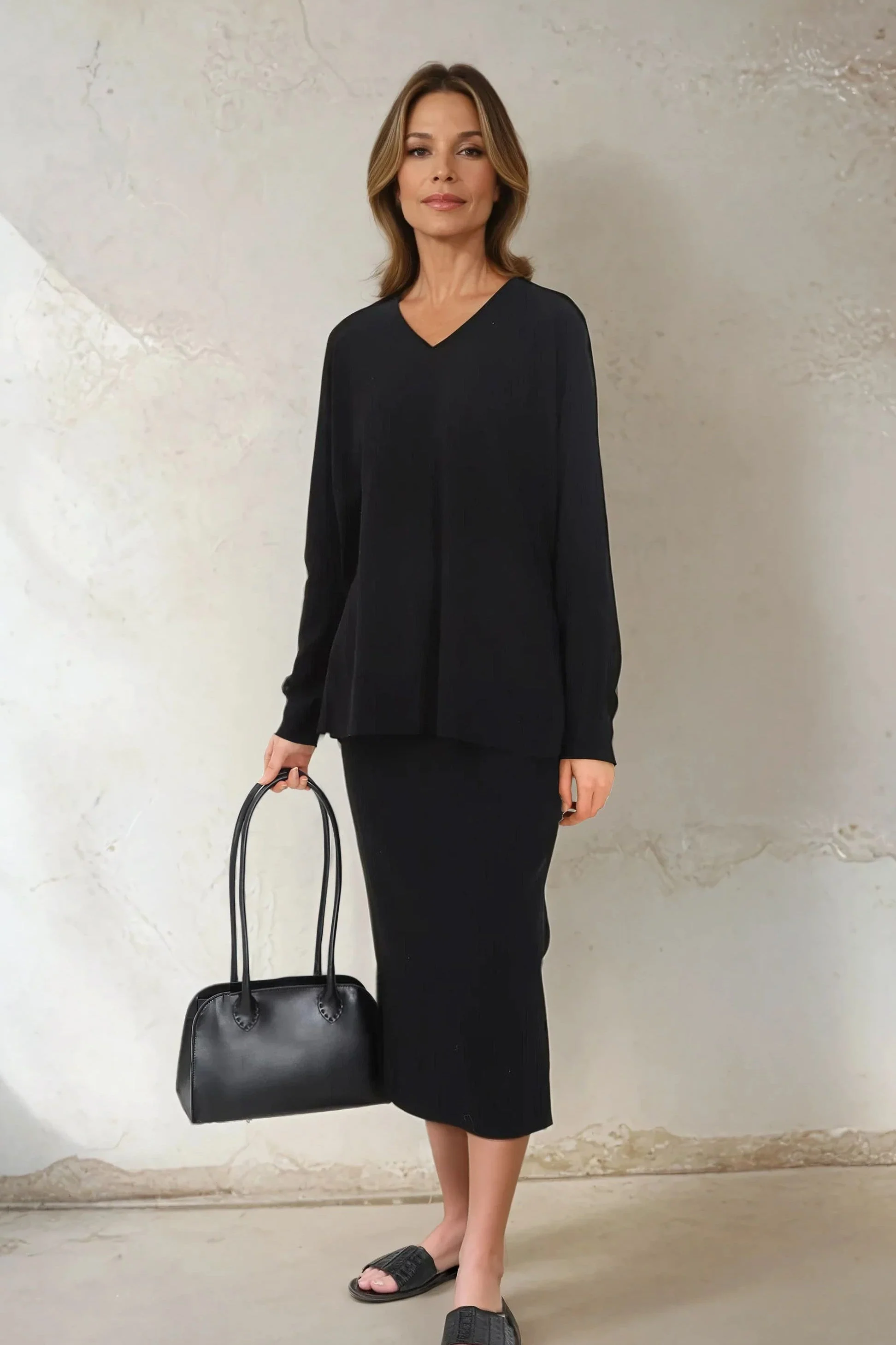 ARDEN 12 BAG IN BLACK FRENCH BARENIA - Image 2