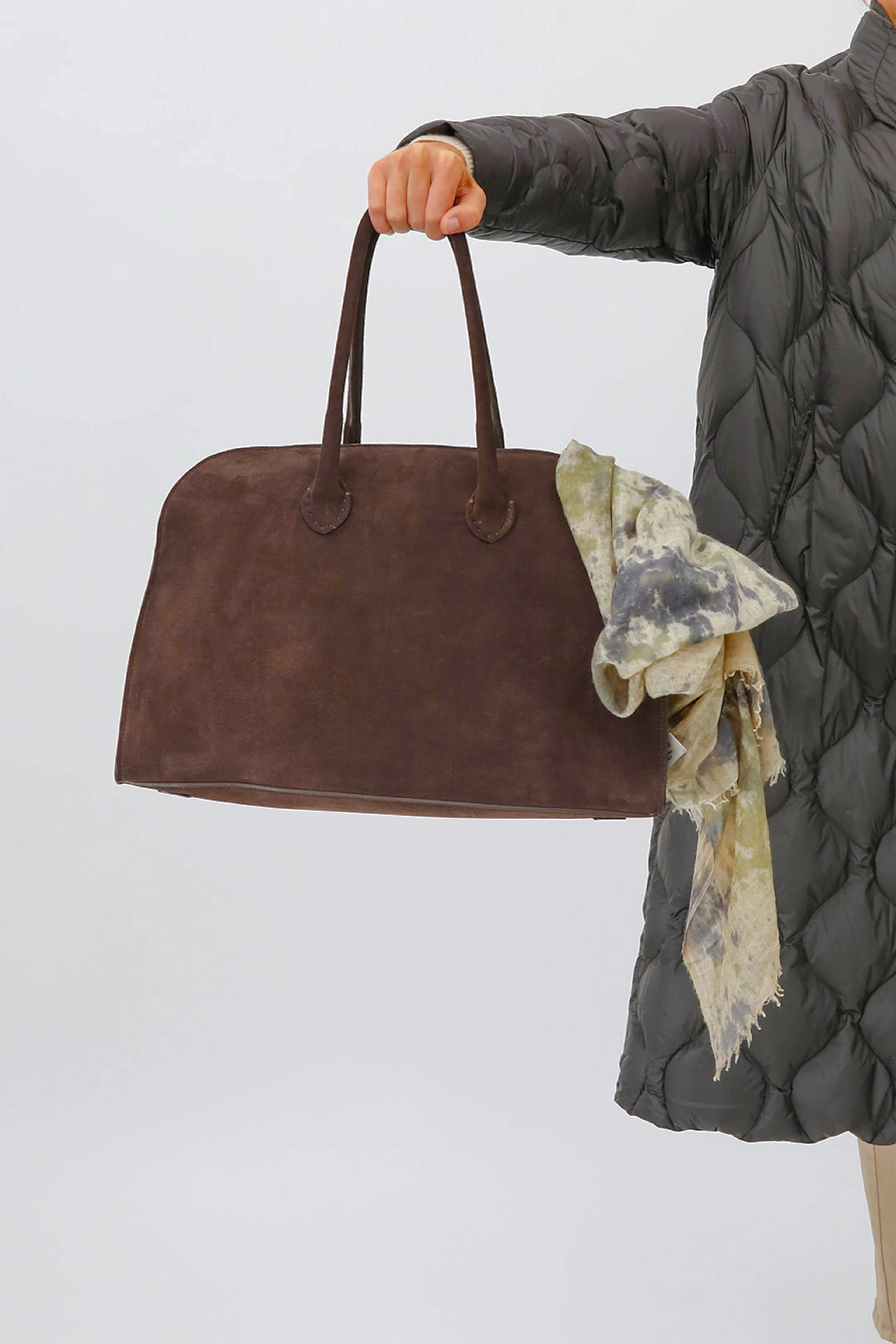 ARDEN HANDBAG IN ITALIAN SUEDE DARK BROWN - Image 4