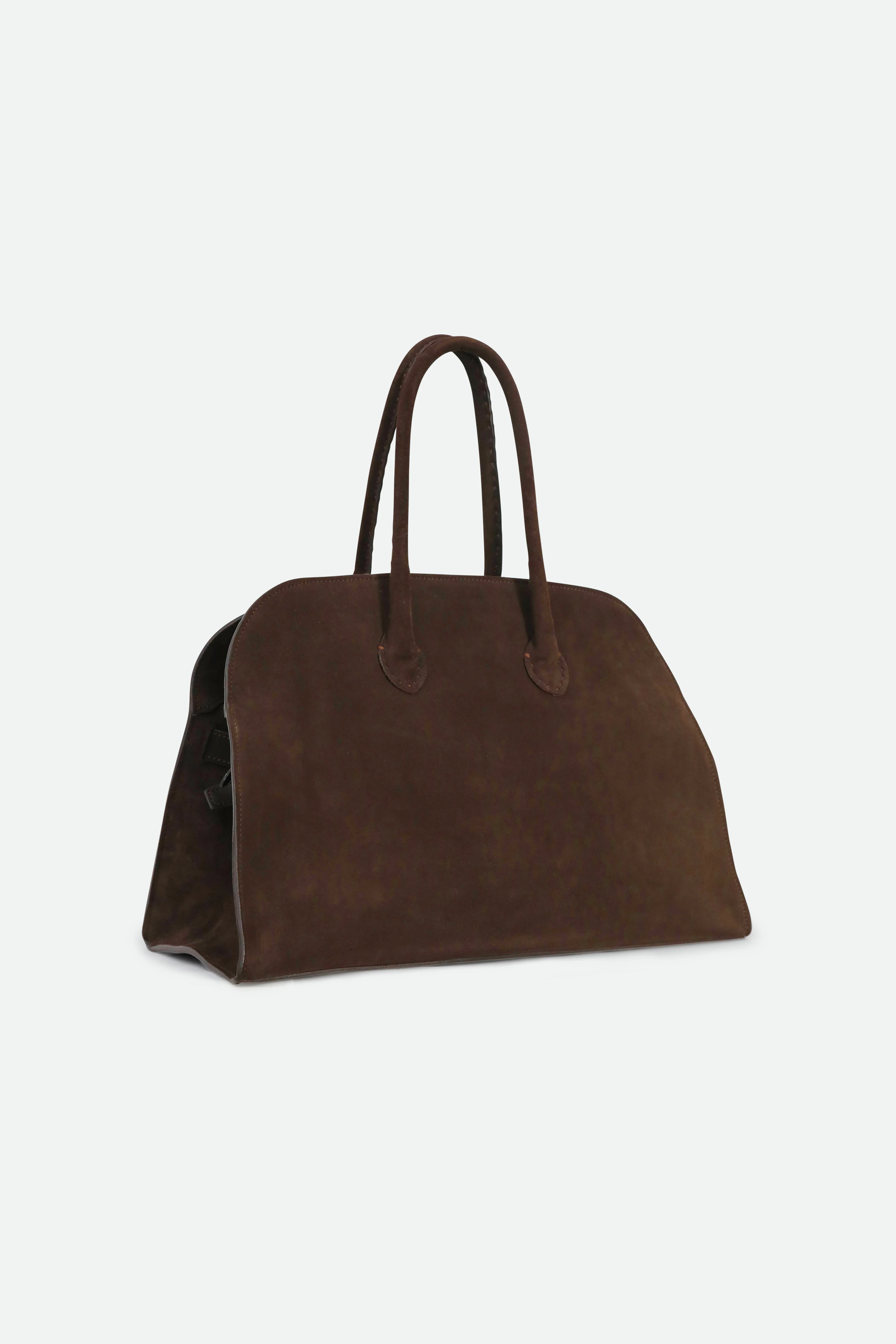 ARDEN HANDBAG IN ITALIAN SUEDE DARK BROWN - Image 5