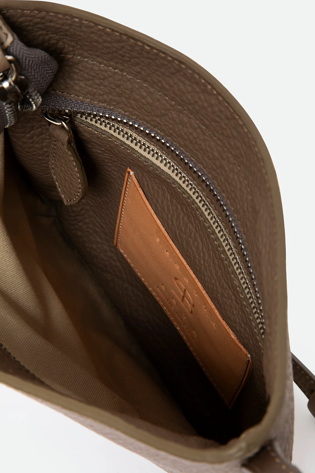 ASTRA ITALIAN LEATHER CROSSBODY TAUPE - Image 4