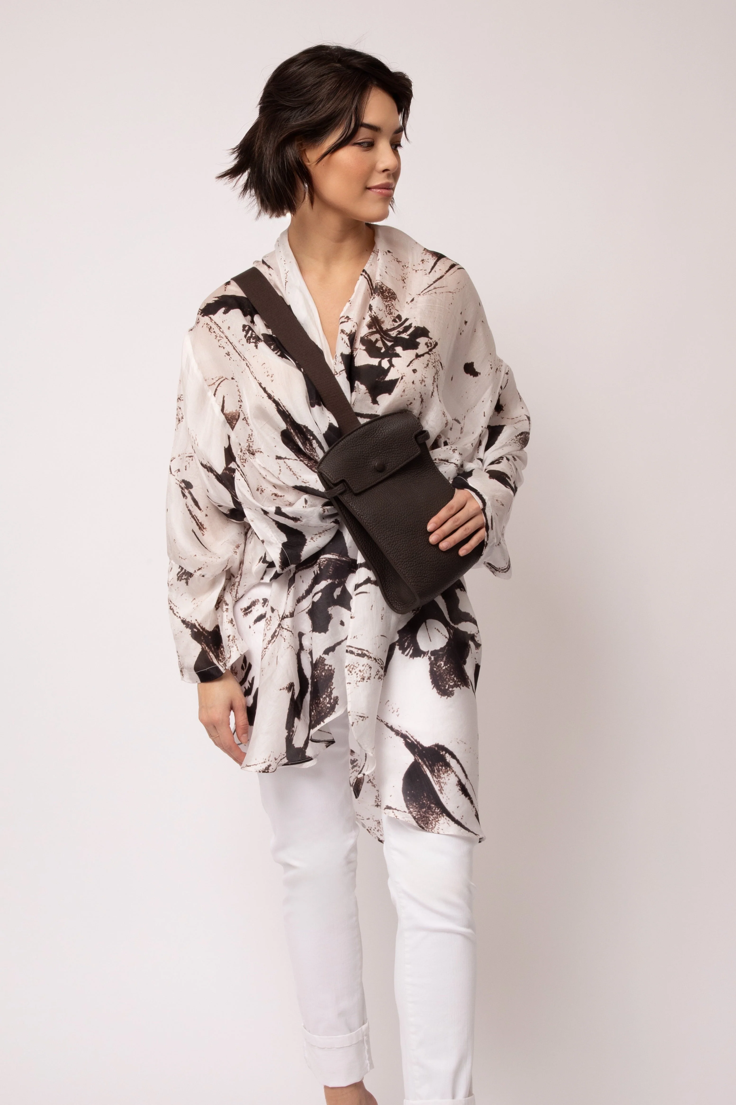 ATHENA CAPE WRAP IN SILK VOILE IN TRACE OF SPRING - Image 5