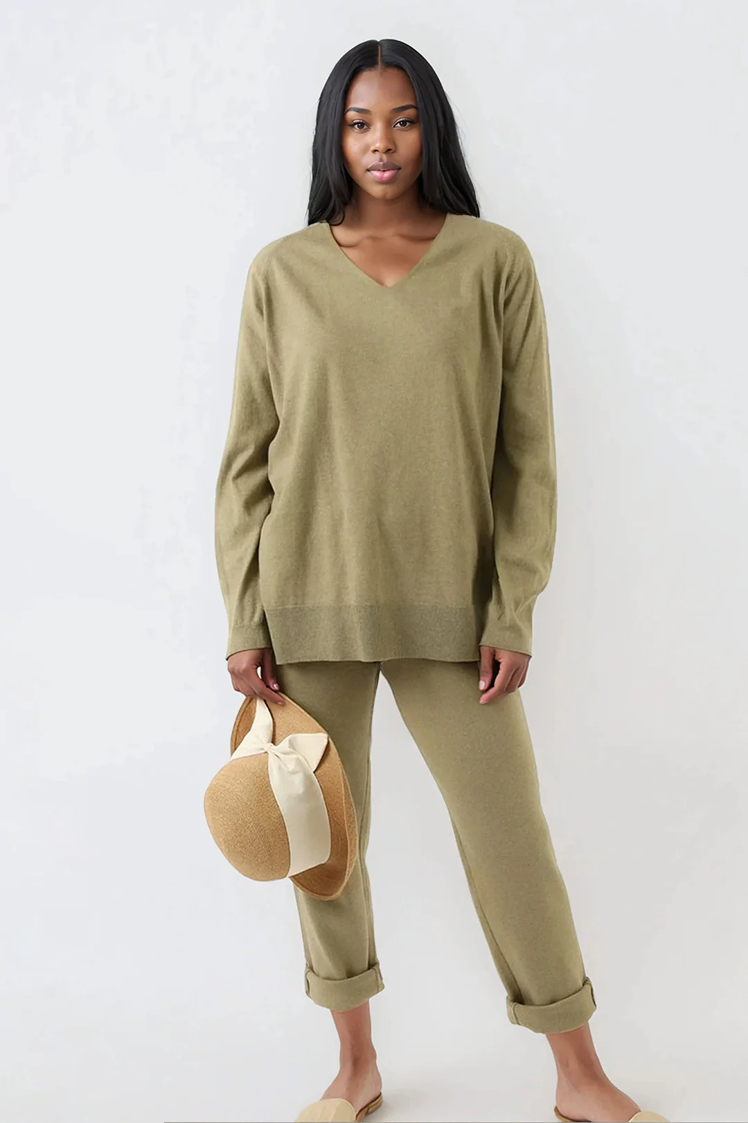 LIMITED EDITION AVERY V NECK TUNIC IN DOUBLE KNIT PIMA COTTON - Image 14
