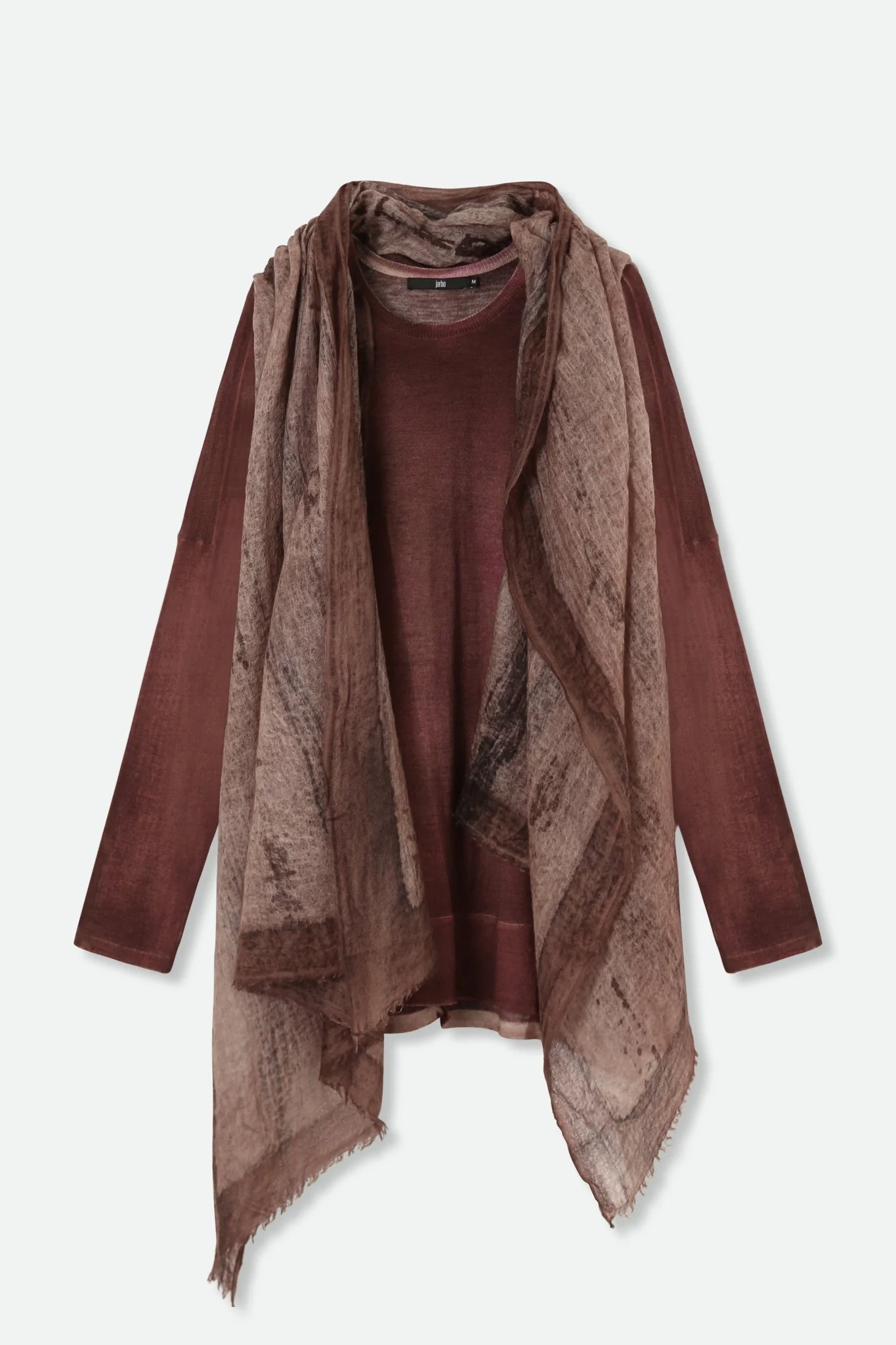 HENRY BOYFRIEND CREW IN HAND-DYED CASHMERE BROWN - Image 2