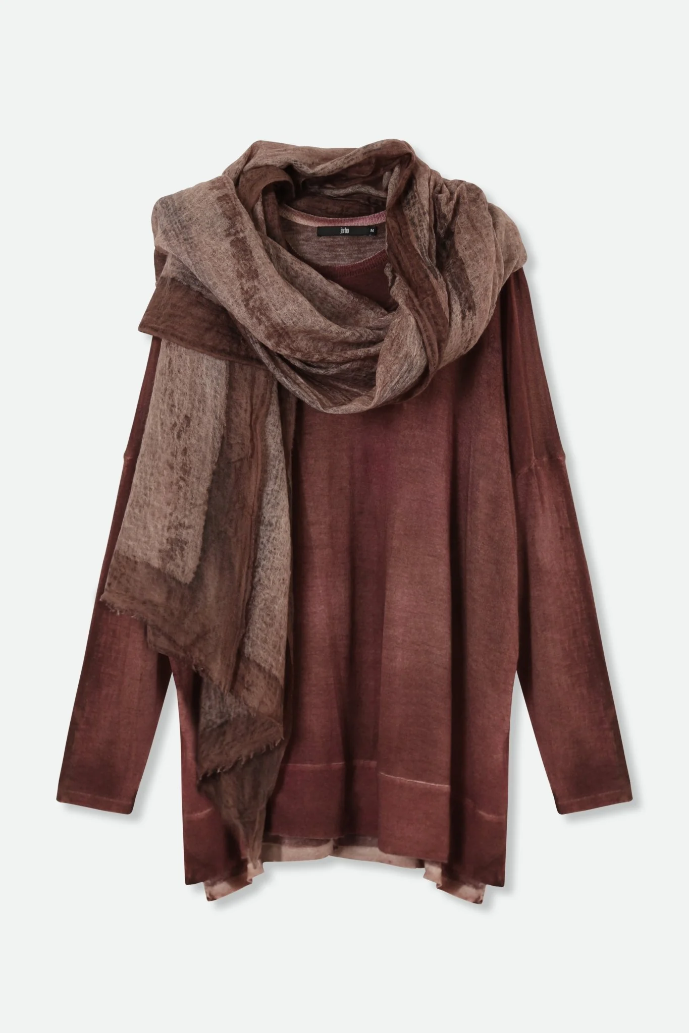 HENRY BOYFRIEND CREW IN HAND-DYED CASHMERE BROWN - Image 3