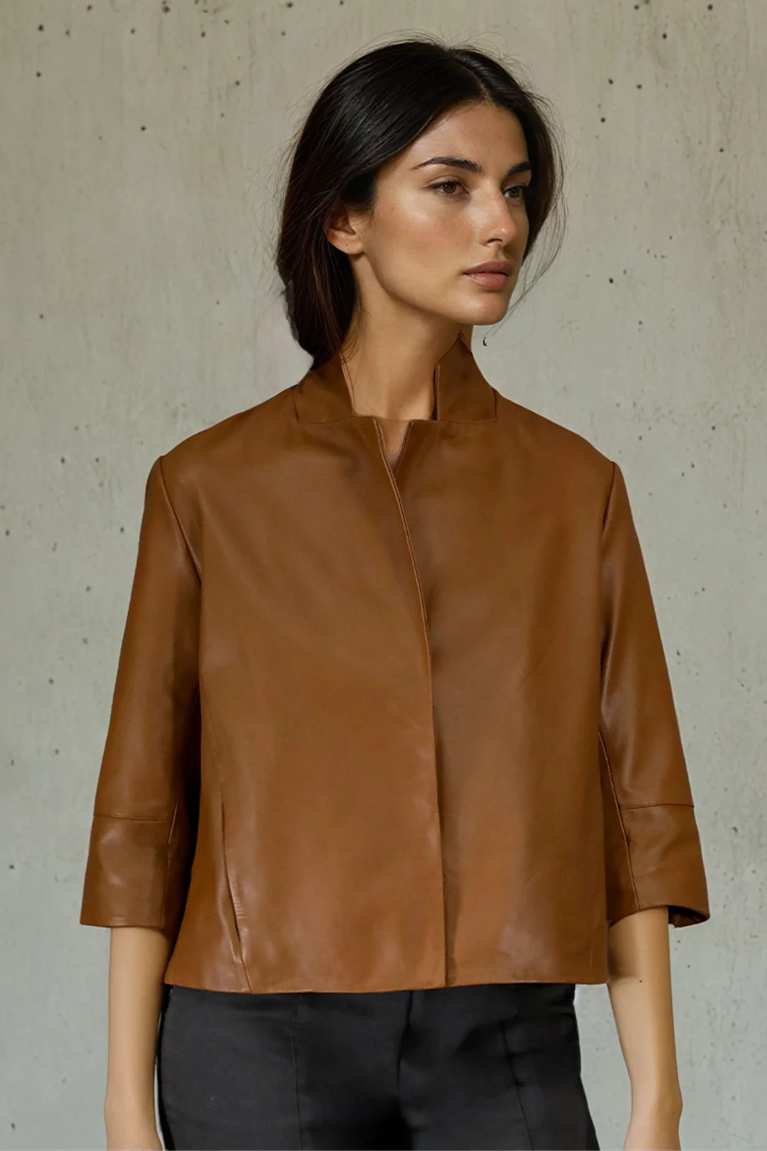 BELLAMY CROPPED LEATHER JACKET - Image 6