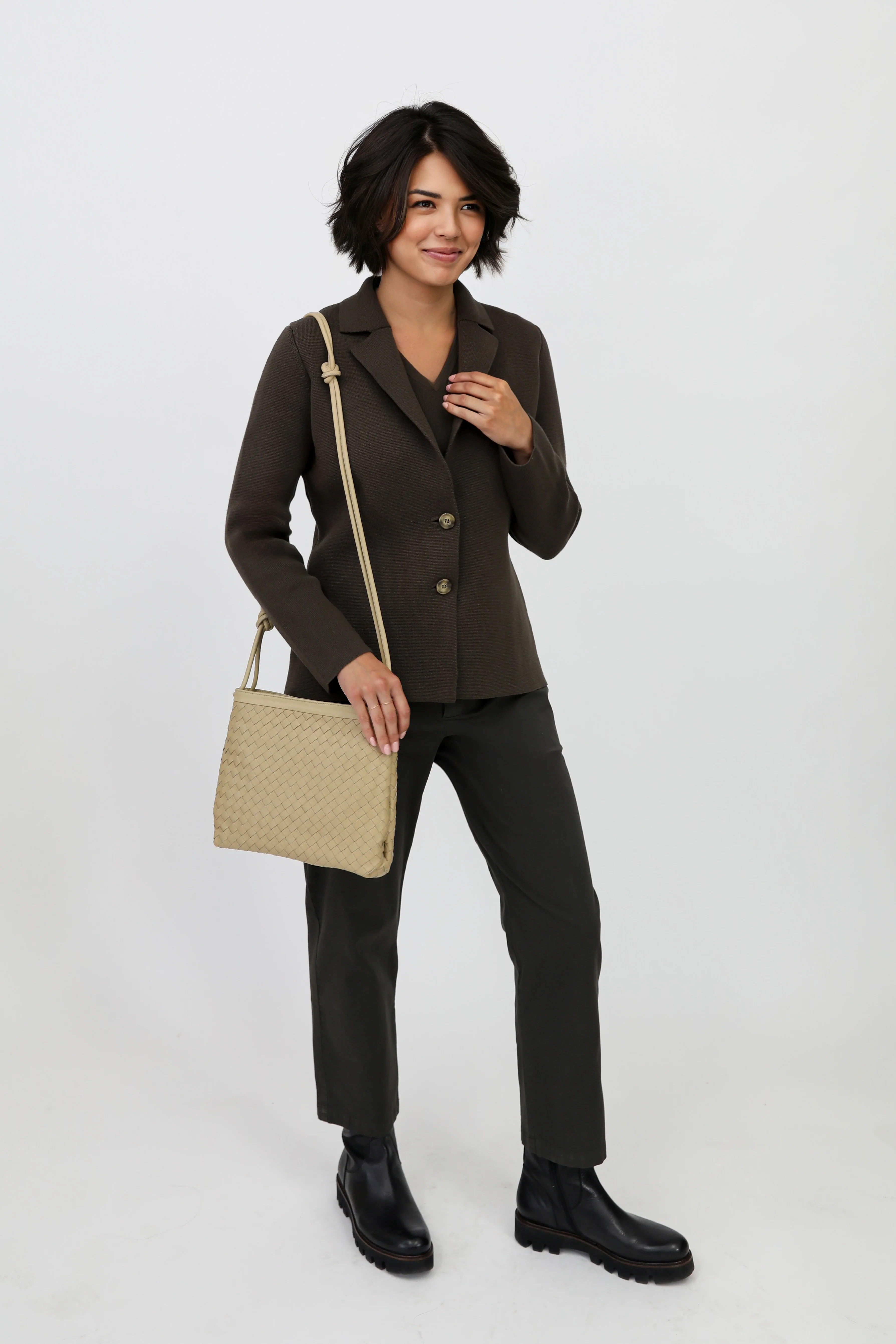 BELLIZZI BAG IN WOVEN ITALIAN LEATHER ECRU - Image 2