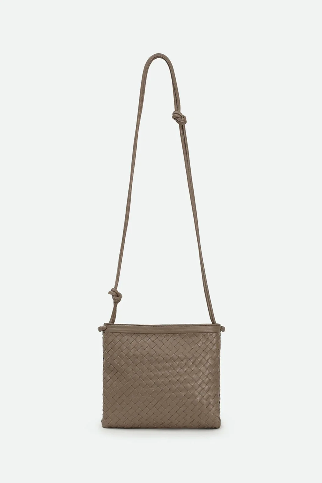 BELLIZZI BAG IN WOVEN ITALIAN LEATHER TAUPE