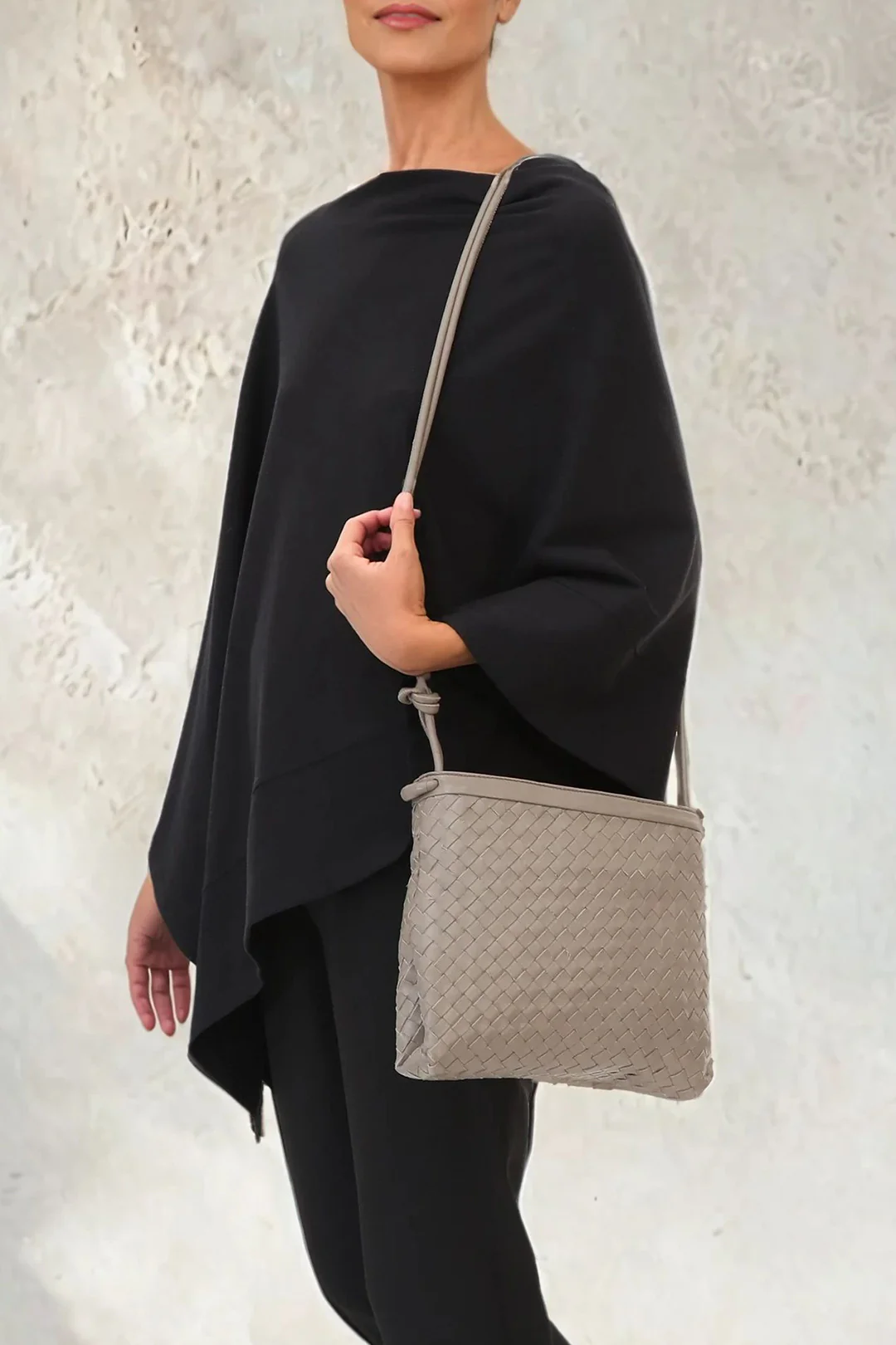BELLIZZI BAG IN WOVEN ITALIAN LEATHER TAUPE - Image 3