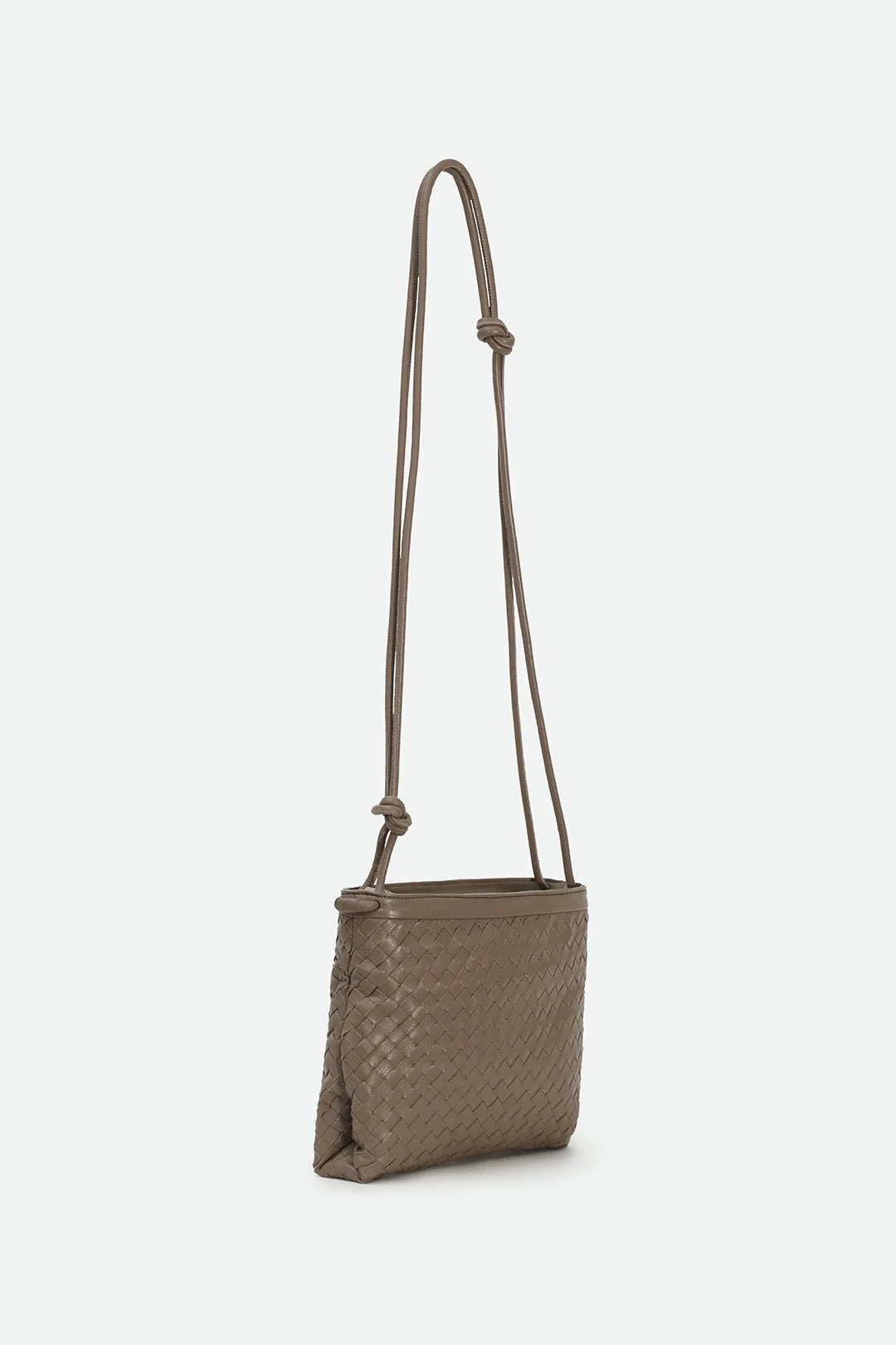 BELLIZZI BAG IN WOVEN ITALIAN LEATHER TAUPE - Image 4