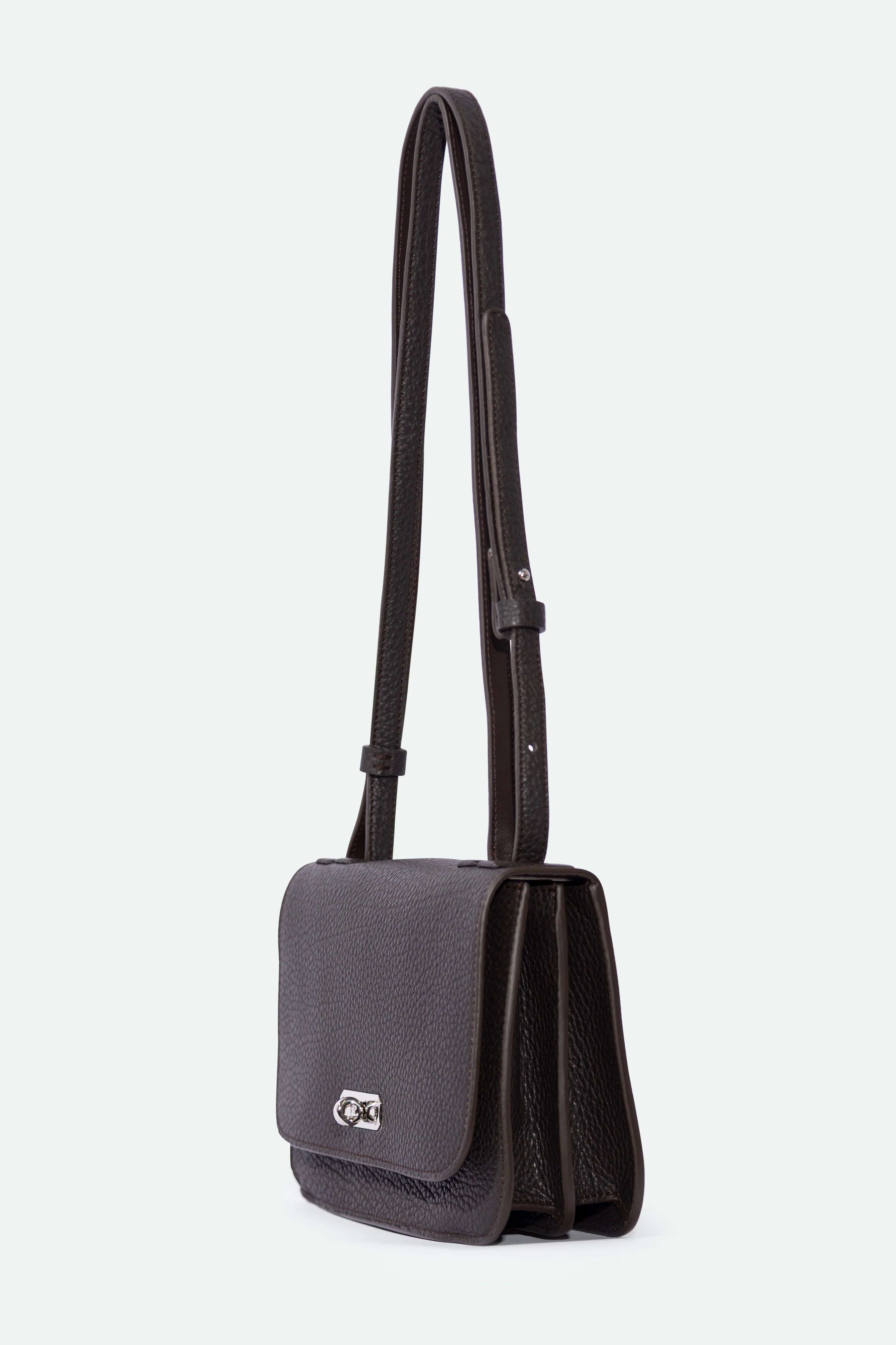 BEXLEY SHOULDER BAG IN ITALIAN LEATHER DARK CHOCOLATE BROWN - Image 2