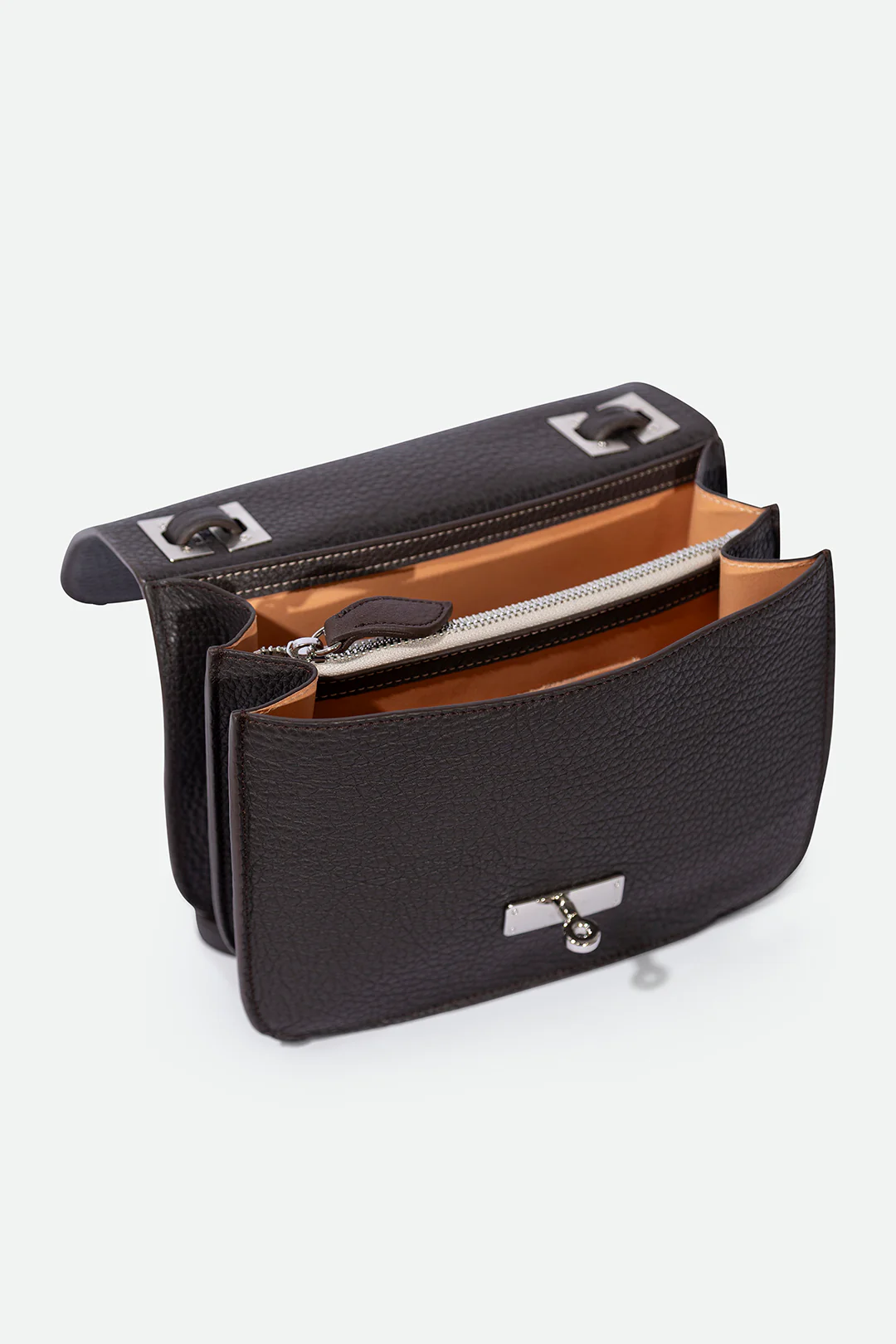 BEXLEY SHOULDER BAG IN ITALIAN LEATHER DARK CHOCOLATE BROWN - Image 5