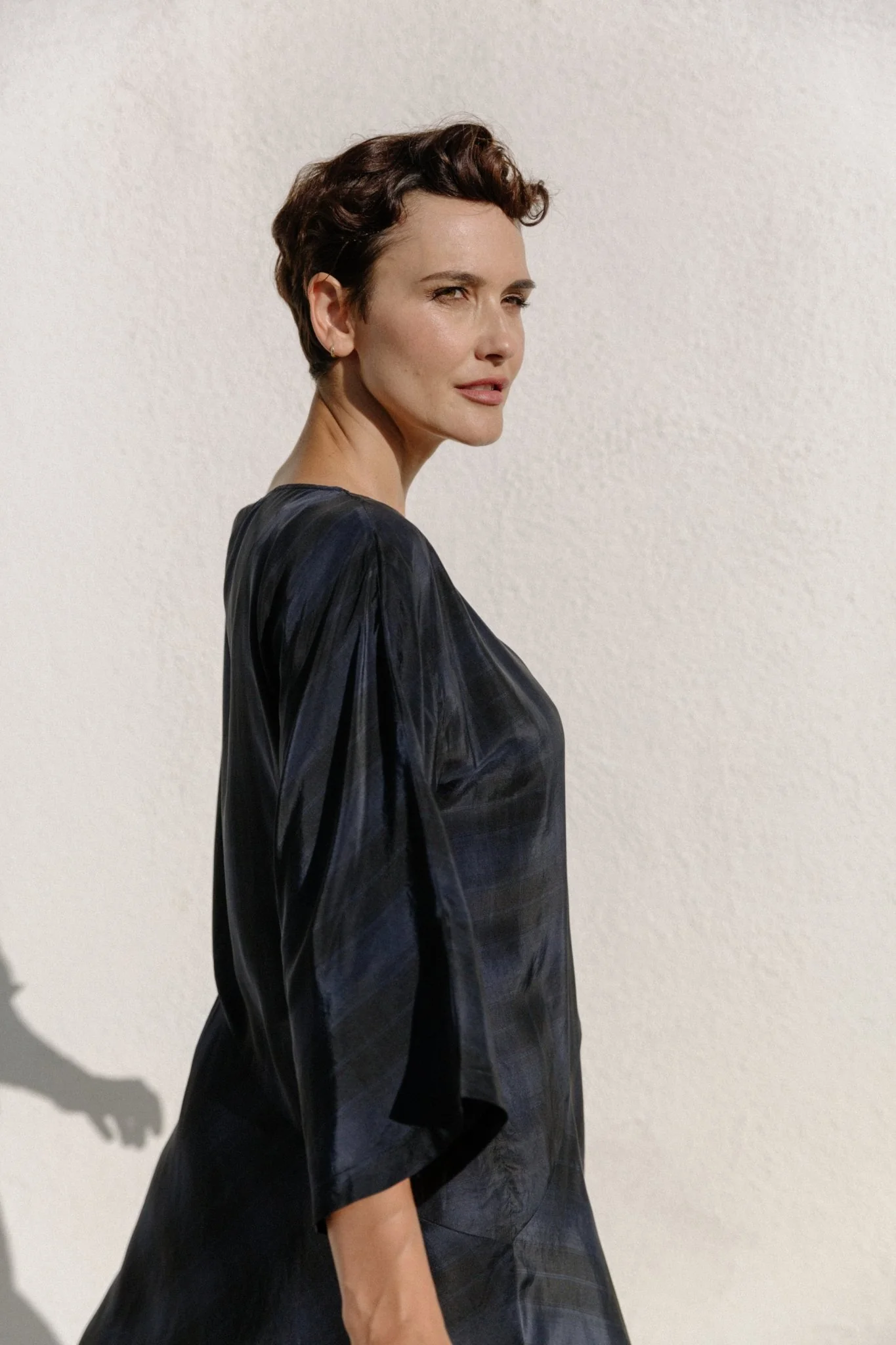 CELENE BIAS BOATNECK DRESS IN ITALIAN CUPRO - Image 3
