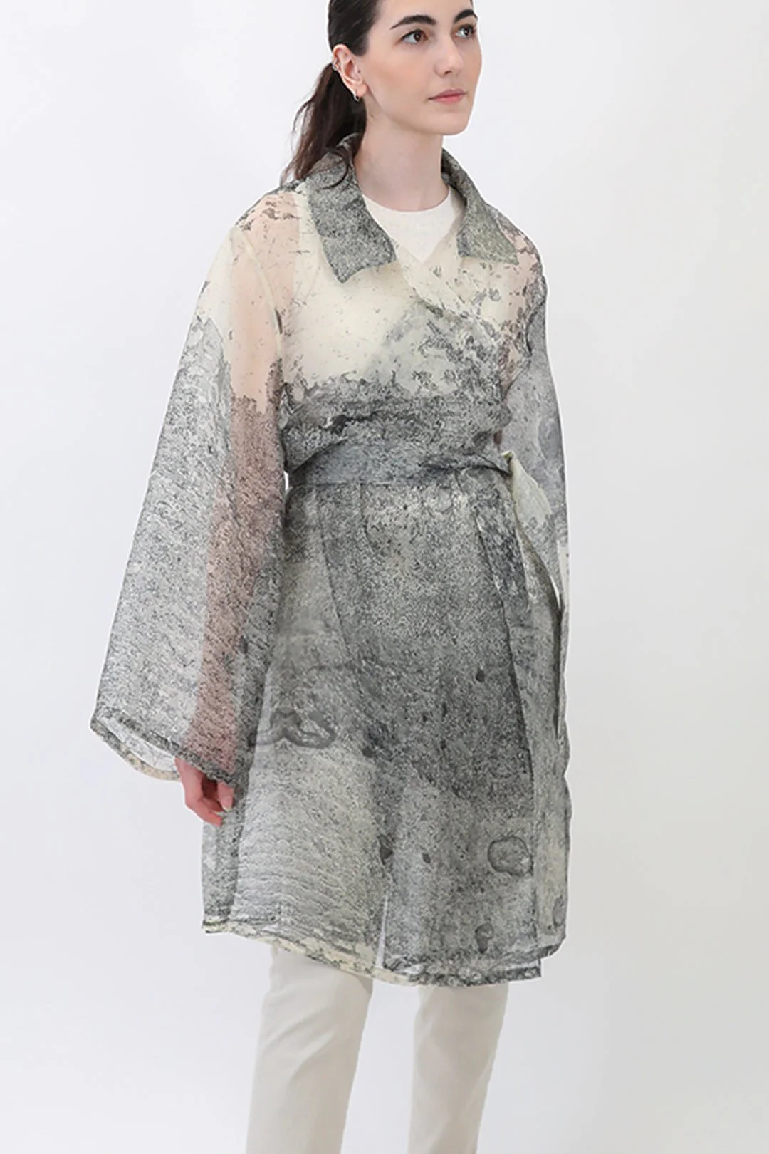 BLYTHE SILK ORGANZA DRESS JACKET IN CEMENT - Image 2