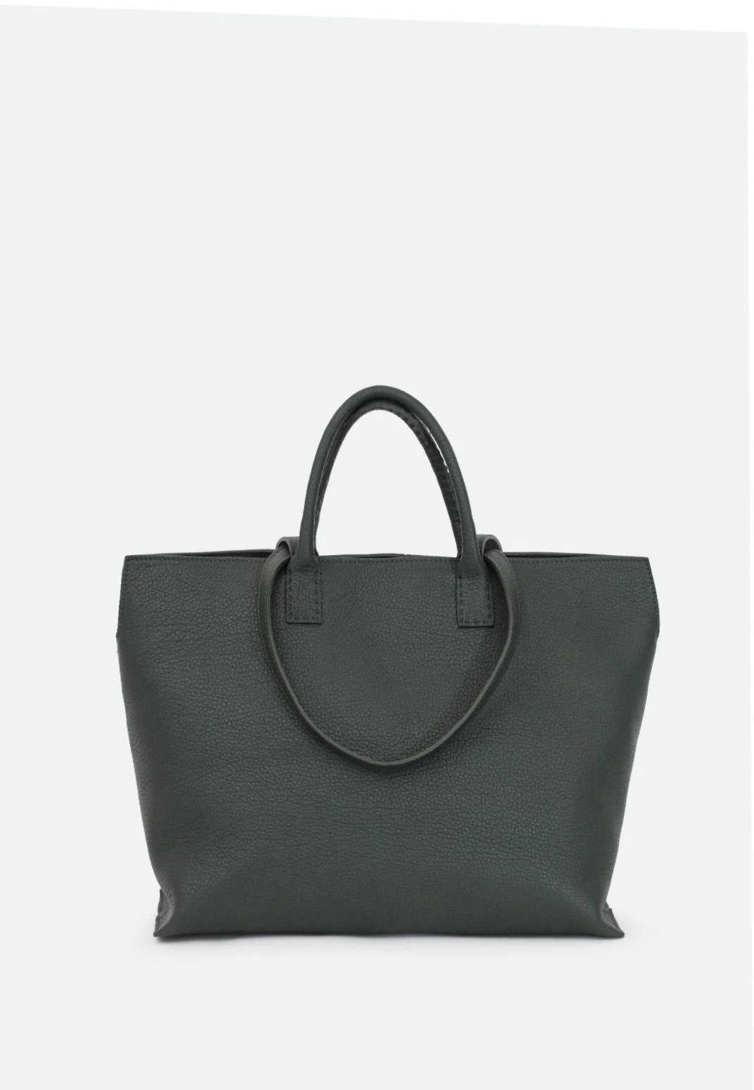 BOLZANO ITALIAN LEATHER LARGE HANDBAG FOREST GREEN - Image 4