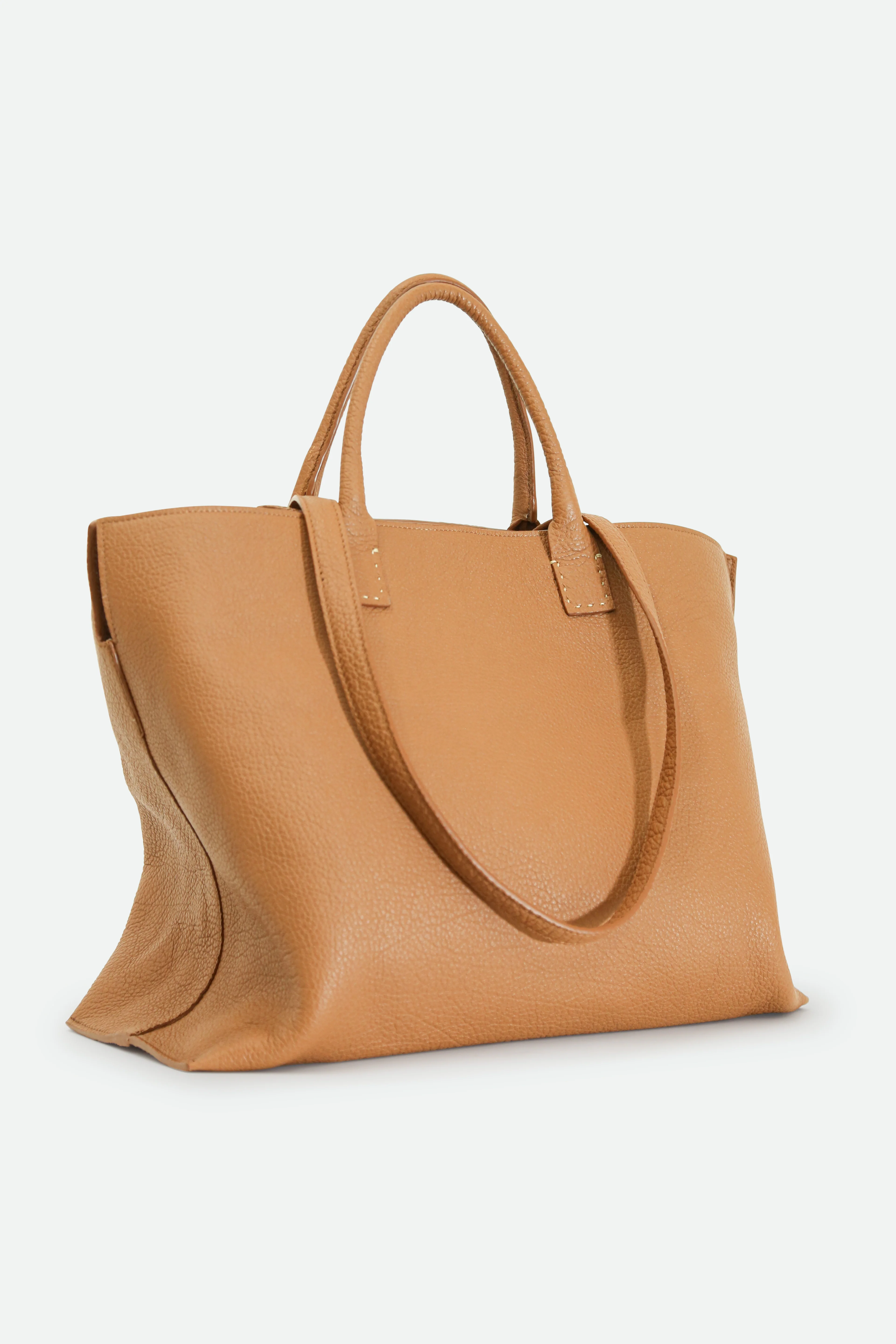 BOLZANO ITALIAN LEATHER LARGE HANDBAG GOLDEN BLONDE - Image 4