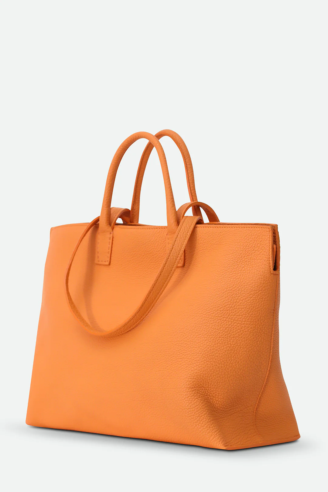 BOLZANO ITALIAN LEATHER LARGE HANDBAG ORANGE - Image 2