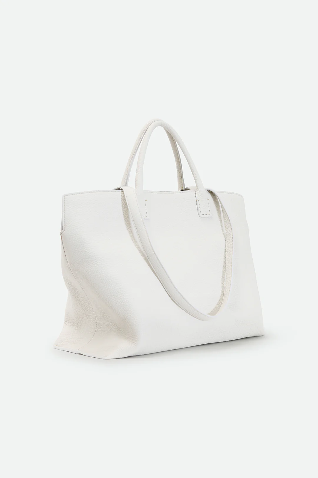 BOLZANO ITALIAN LEATHER TOTE IN BUTTER WHITE - Image 3