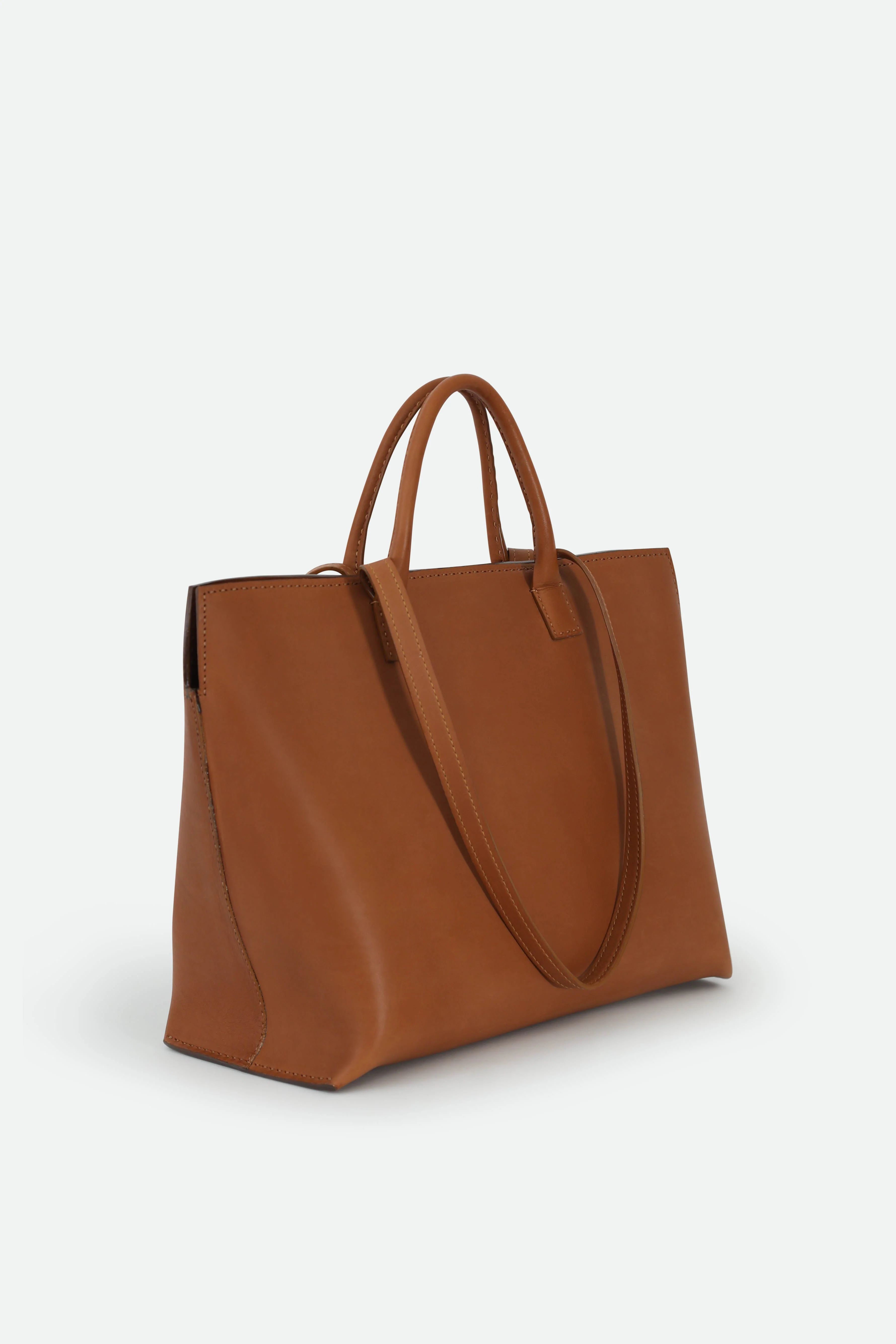 BOLZANO FRENCH BARENIA LEATHER TOTE IN NATURAL CUOIO - Image 3