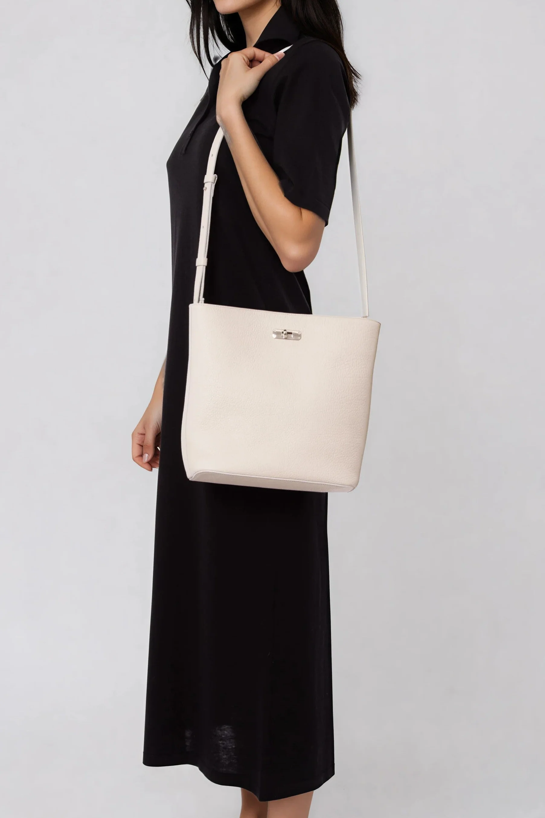 BRESCIA BAG IN ITALIAN LEATHER BUTTER WHITE - Image 2