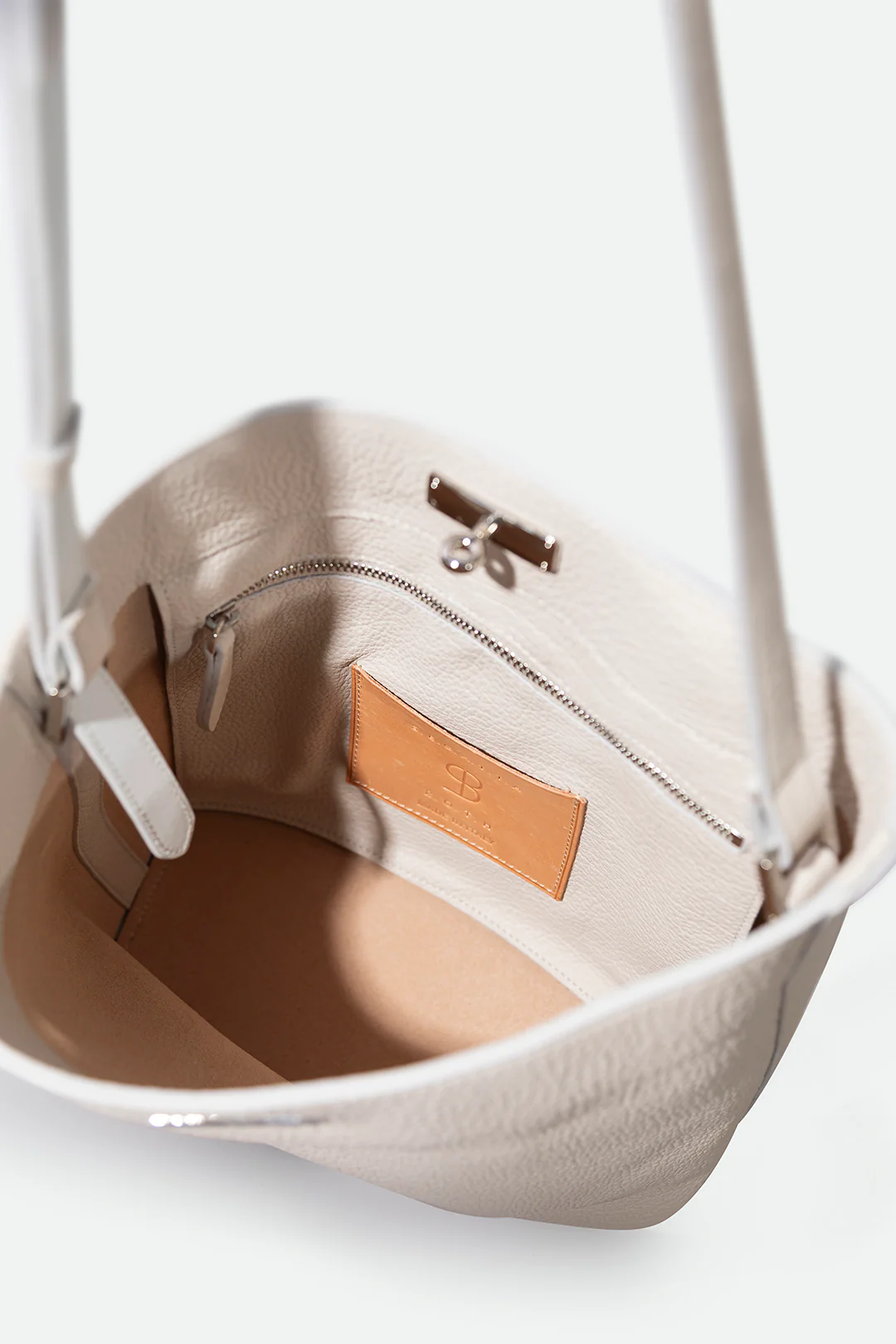 BRESCIA BAG IN ITALIAN LEATHER BUTTER WHITE - Image 6