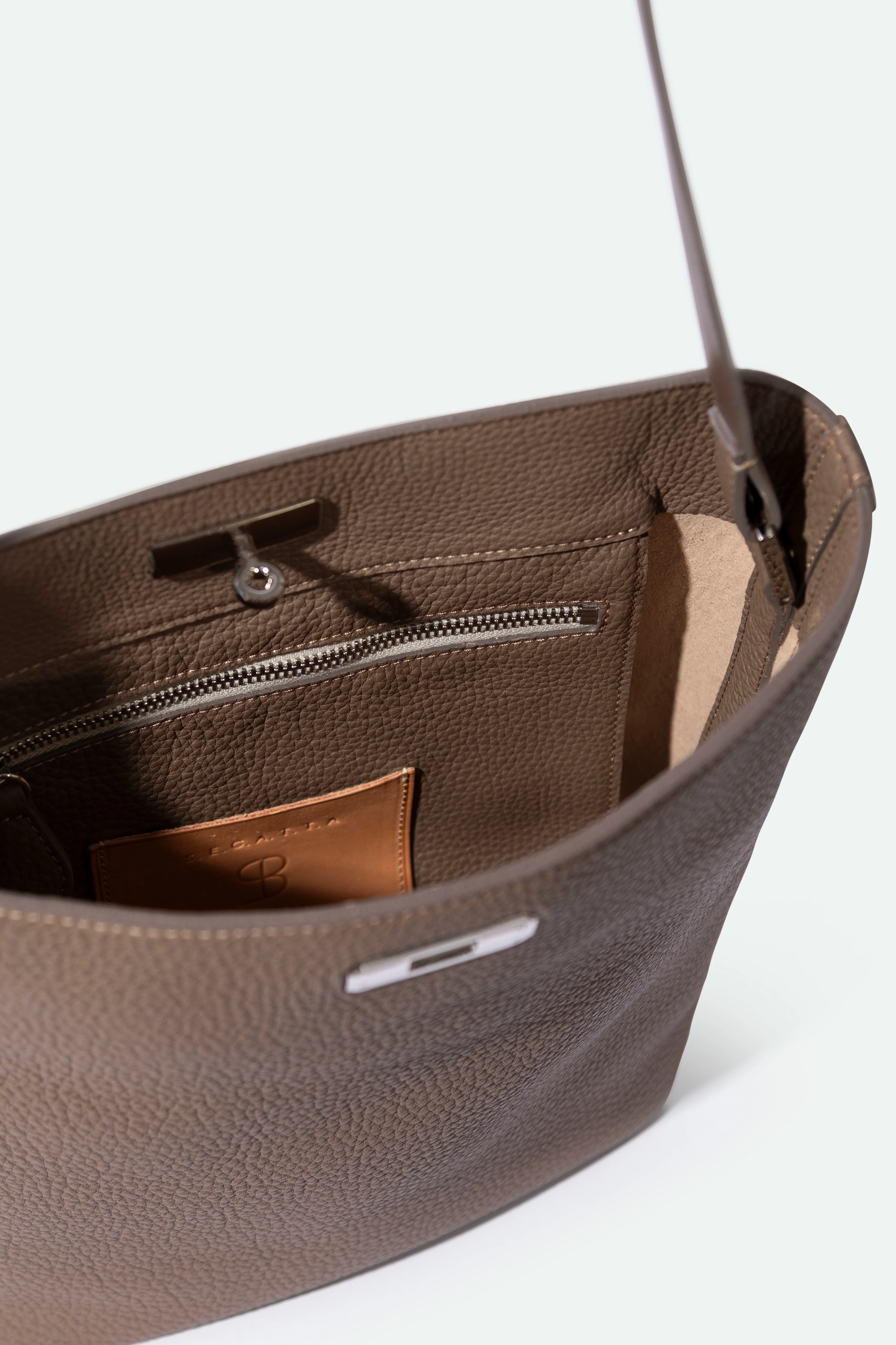BRESCIA BAG IN ITALIAN LEATHER TAUPE - Image 4