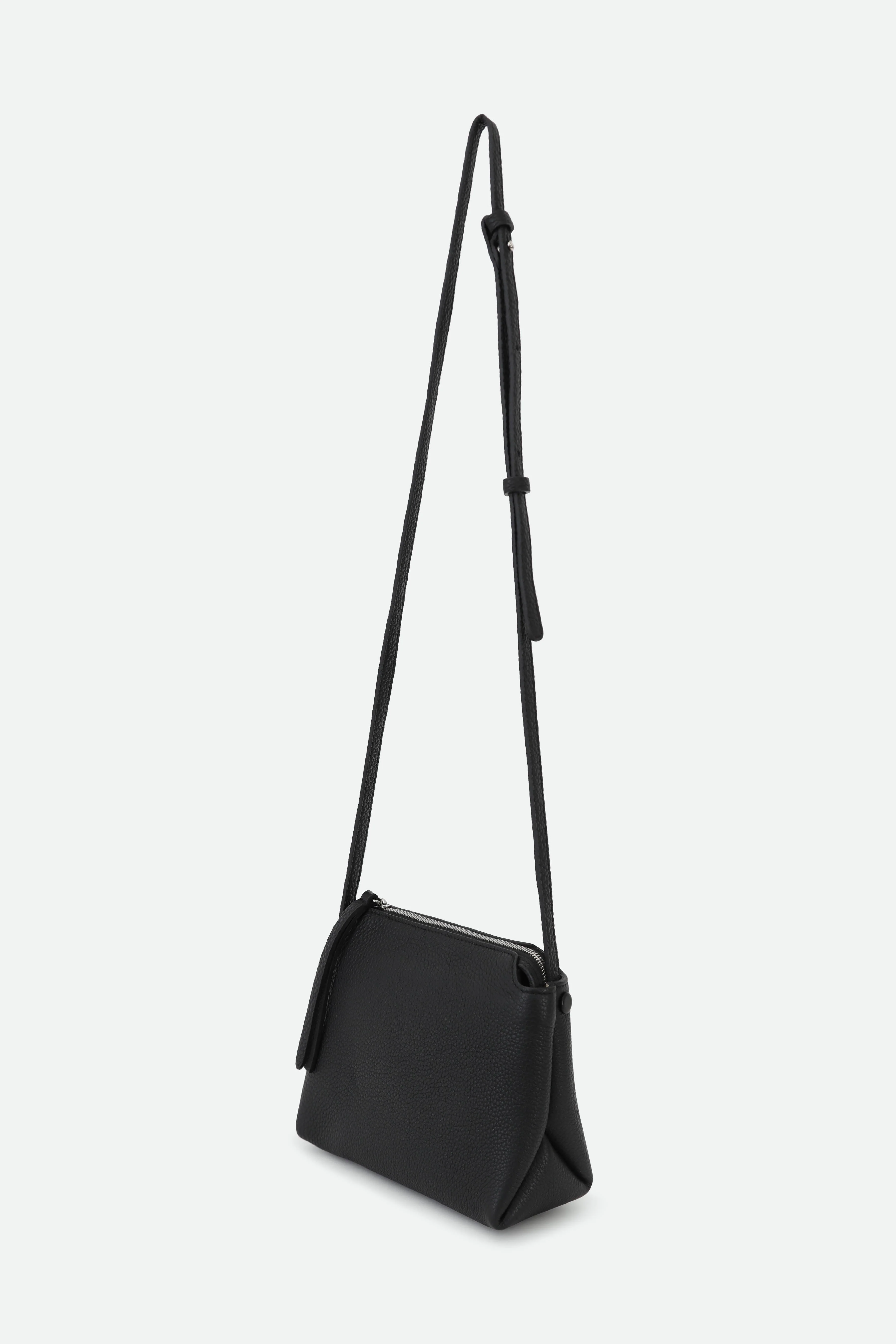 BRIDGET ITALIAN LEATHER CROSSBODY BAG IN BLACK - Image 3