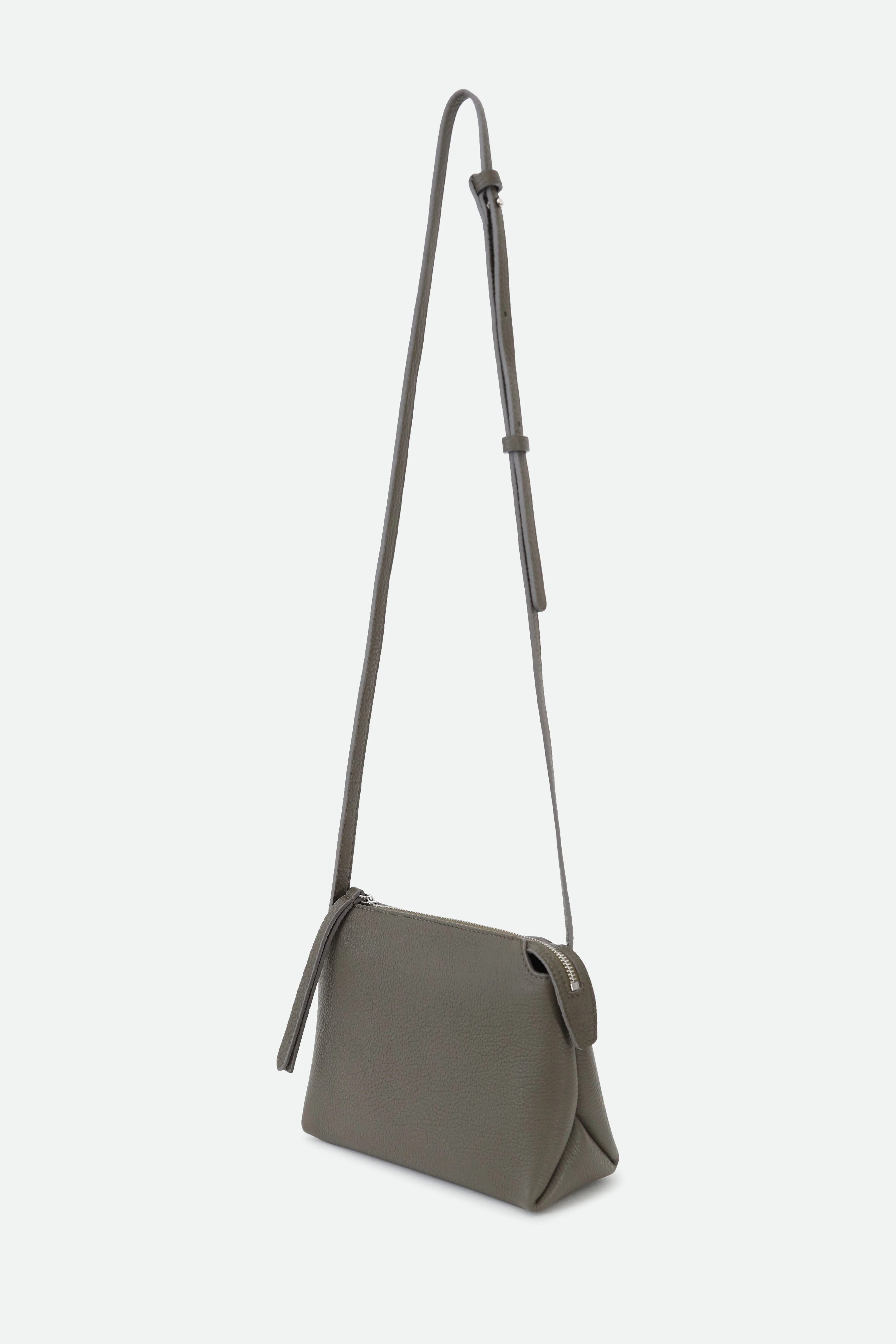 BRIDGET ITALIAN LEATHER CROSSBODY BAG IN OLIVE - Image 3