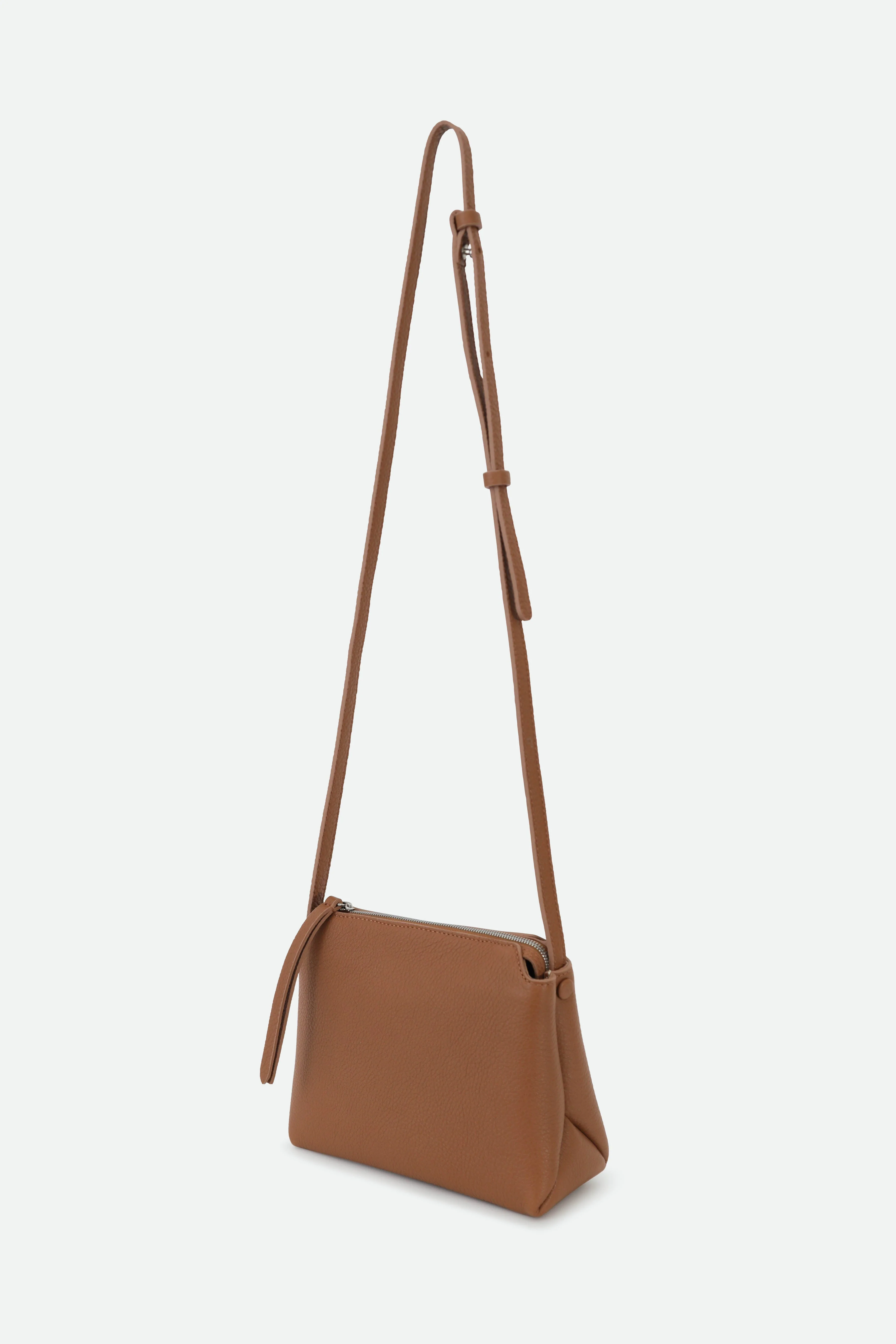 BRIDGET ITALIAN LEATHER CROSSBODY BAG IN NATURAL CUOIO - Image 3