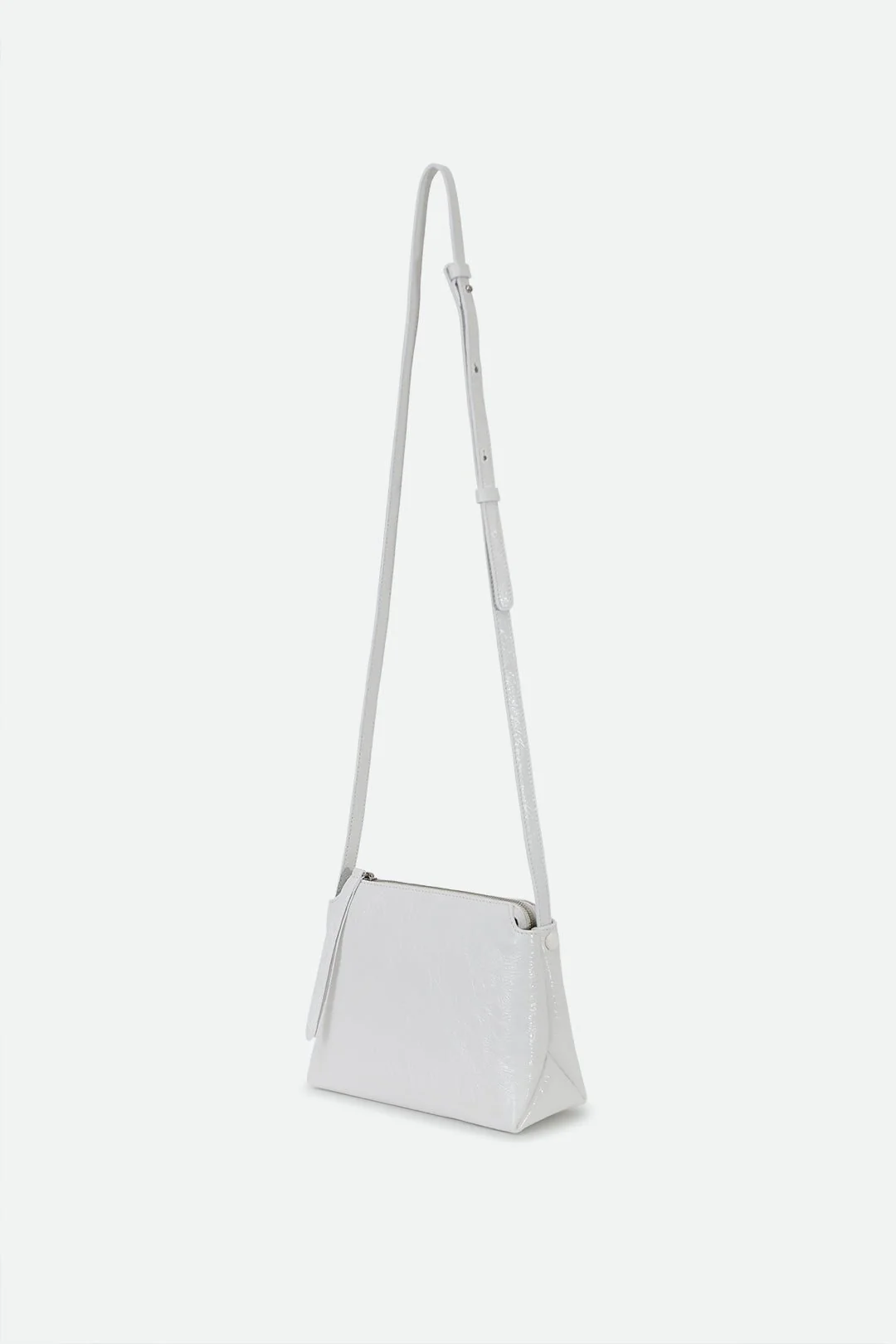 BRIDGET ITALIAN PATENT LEATHER CROSSBODY BAG IN WHITE - Image 2