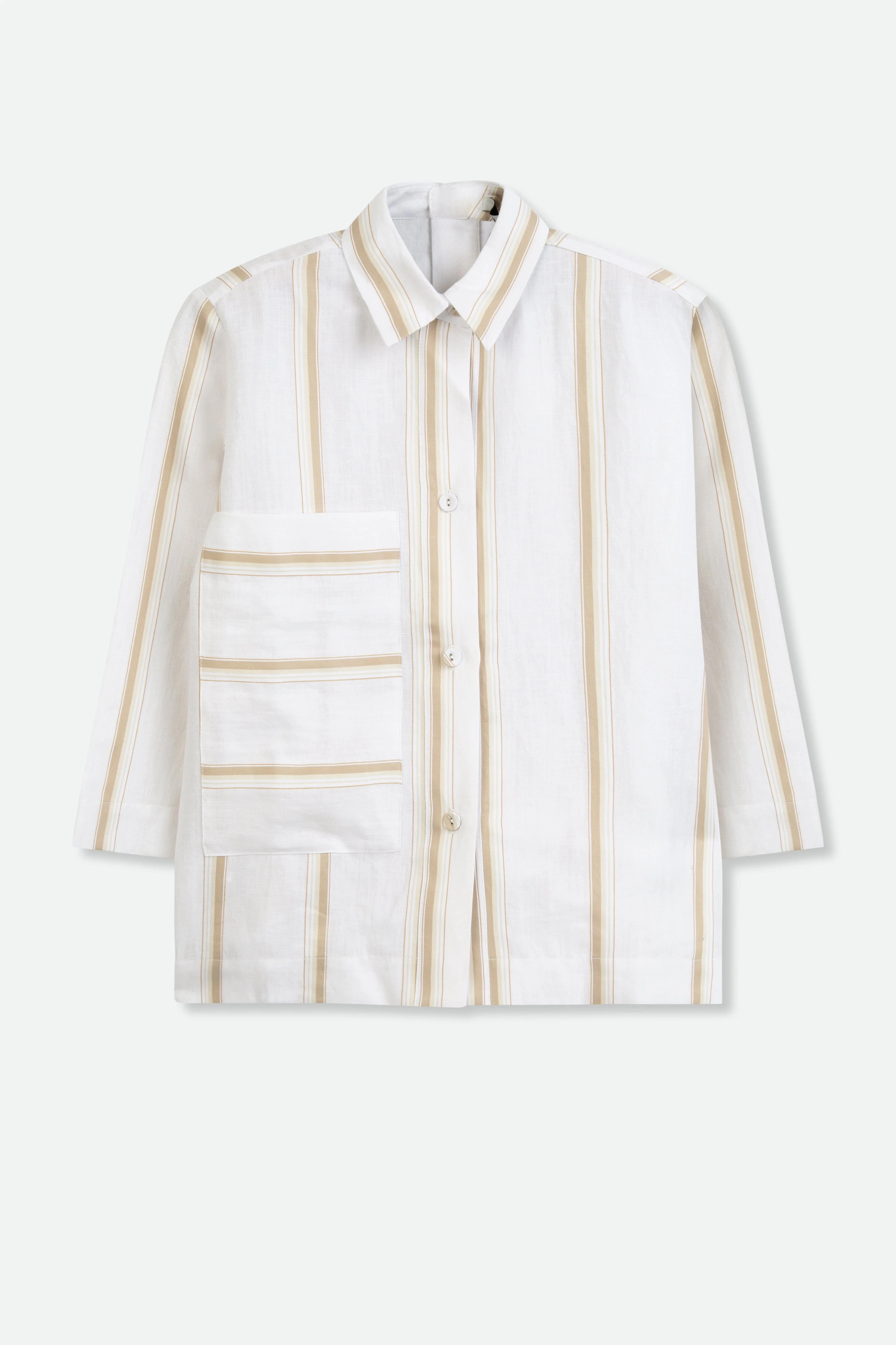 LILY PATCH POCKET 3/4 LIGHTWEIGHT JACKET IN LINEN-COTTON - Image 2