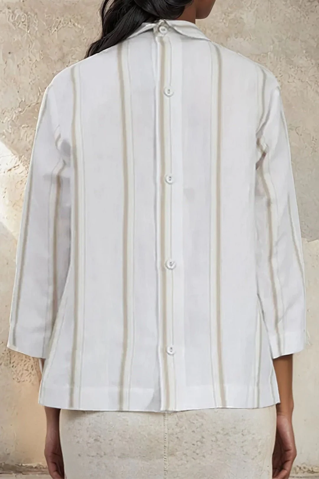 LILY PATCH POCKET 3/4 LIGHTWEIGHT JACKET IN LINEN-COTTON - Image 5