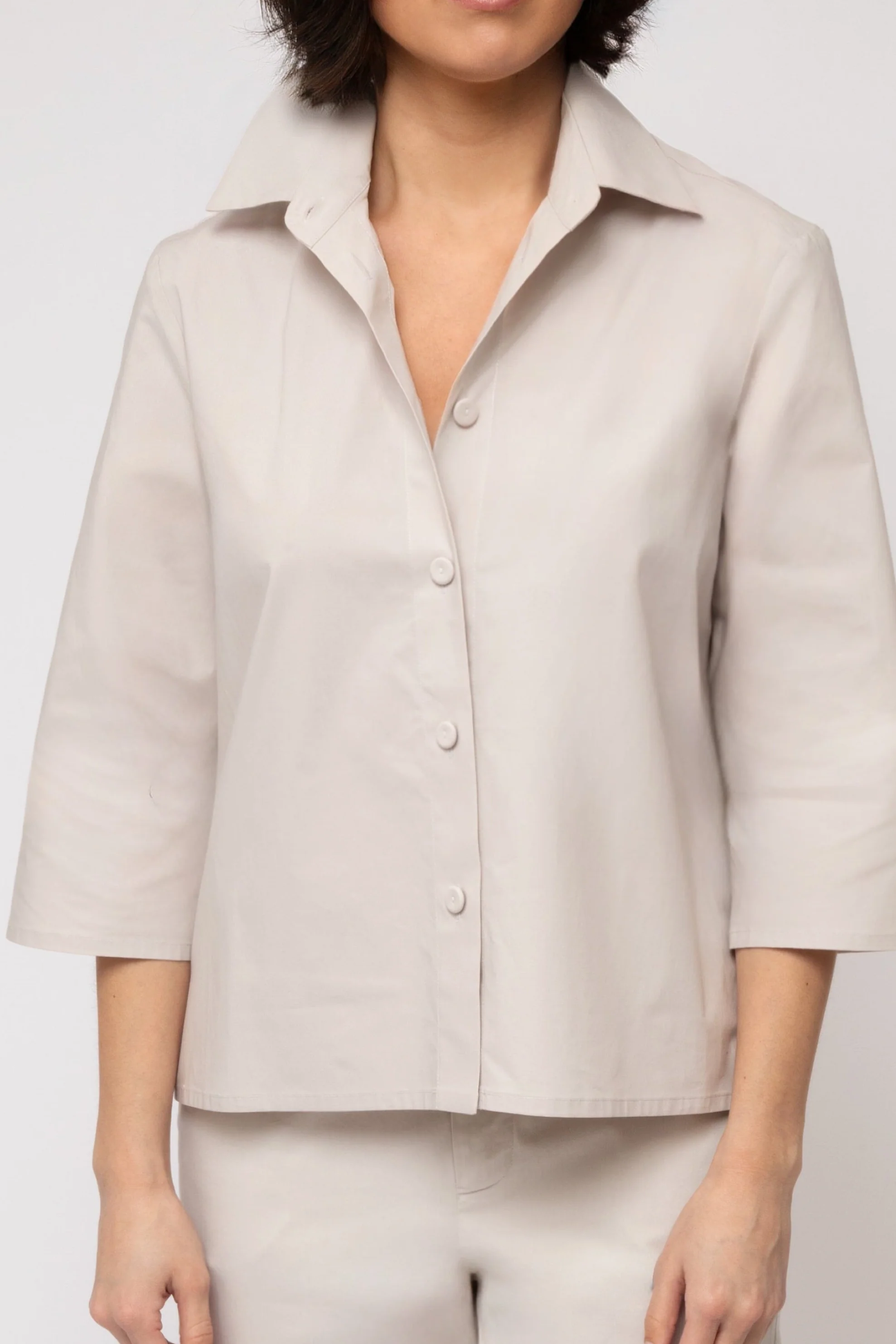CESARE CAMP SHIRT IN ITALIAN FINE STRETCH COTTON