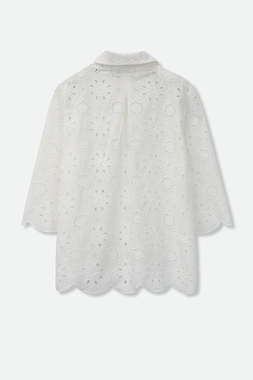 CESARE CAMP SHIRT ITALIAN COTTON WHITE EYELET - Image 3