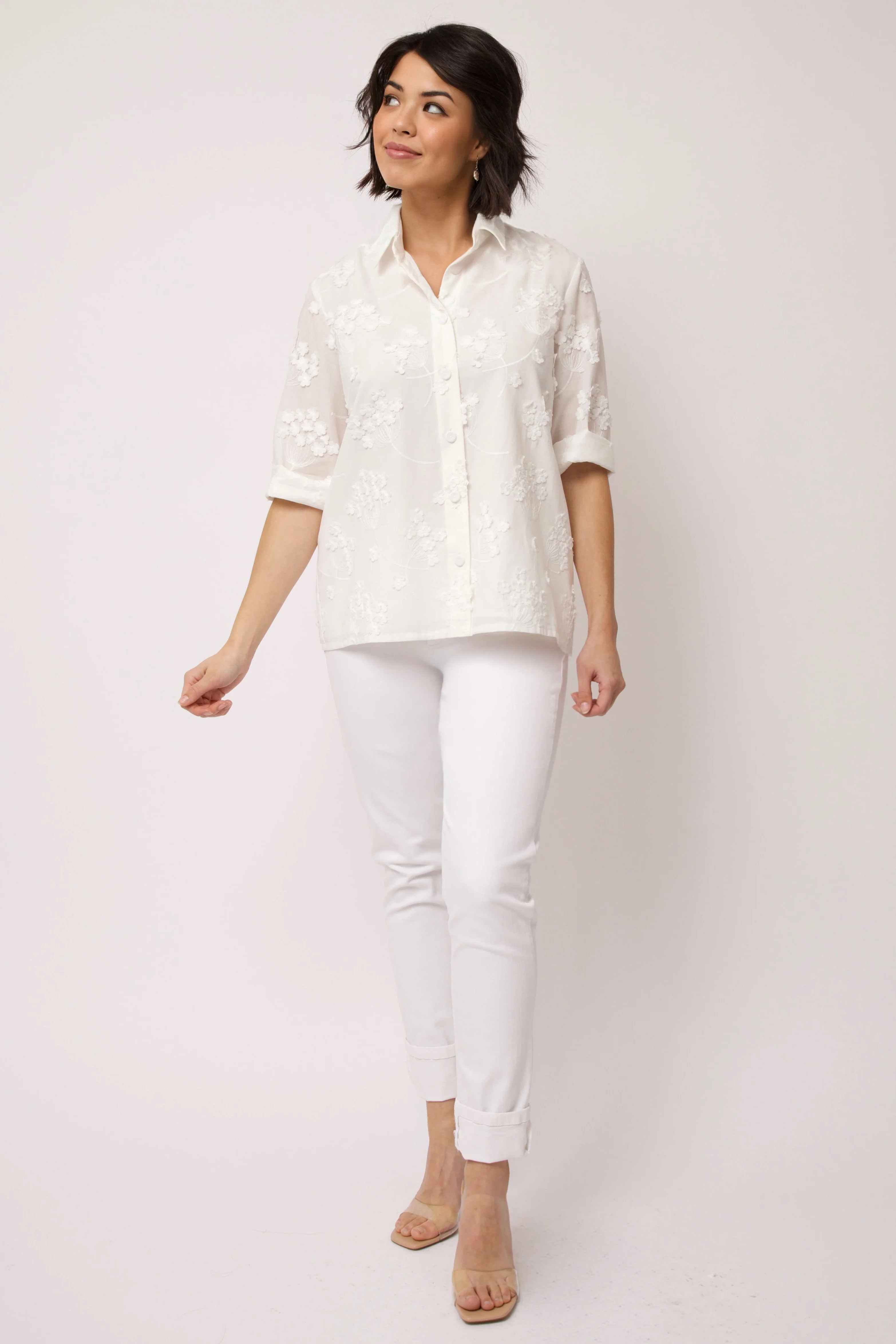 CESARE CAMP SHIRT IN ITALIAN EMBROIDERED COTTON - Image 3