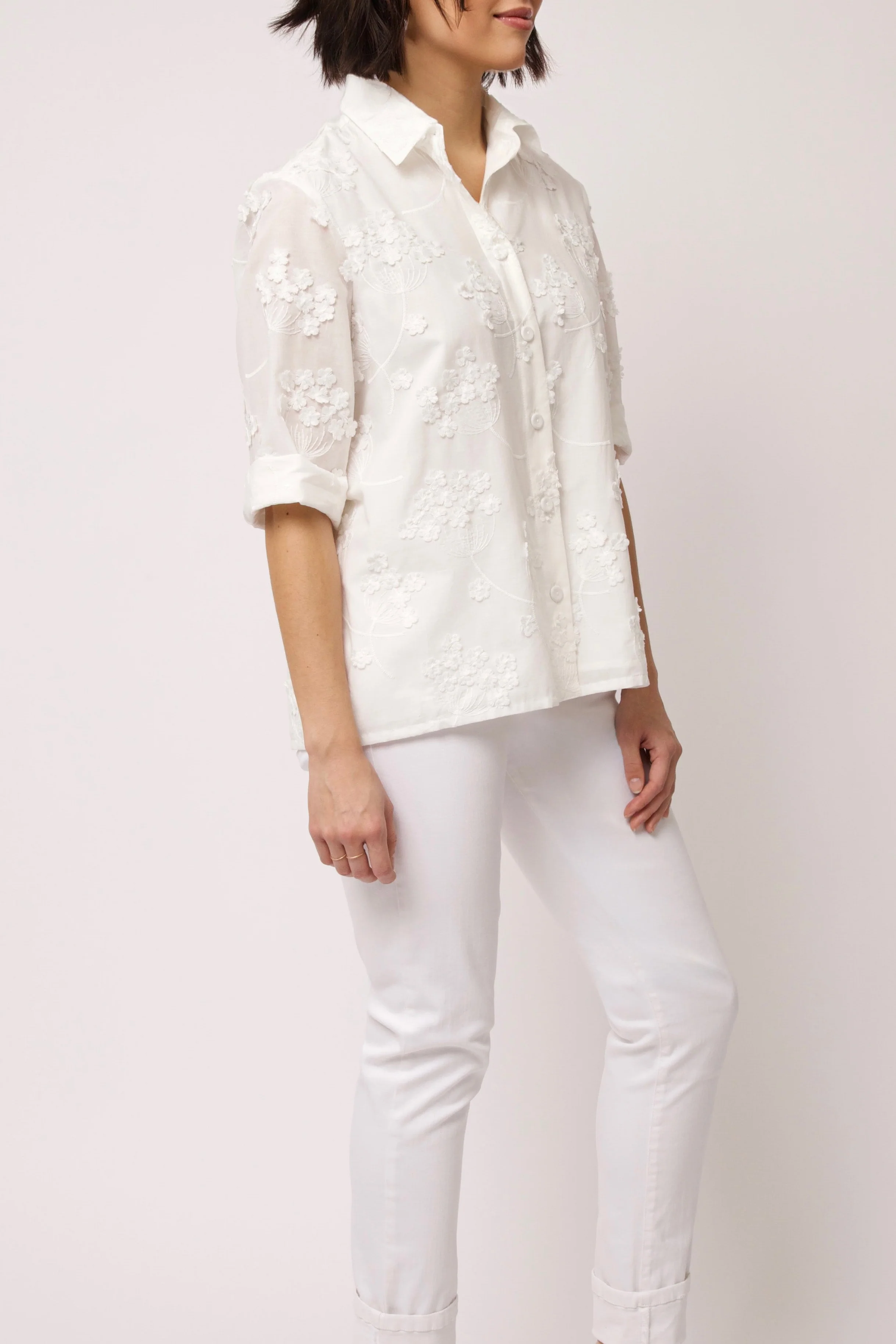 CESARE CAMP SHIRT IN ITALIAN EMBROIDERED COTTON - Image 5