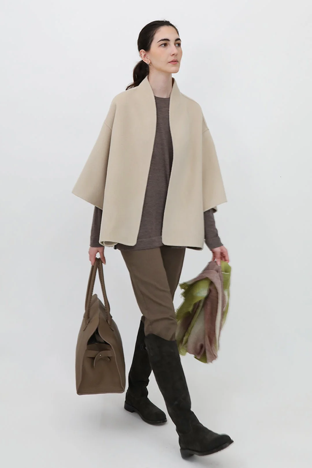 PISTACHIO CHATEAU SCARF IN HAND DYED CASHMERE - Image 4