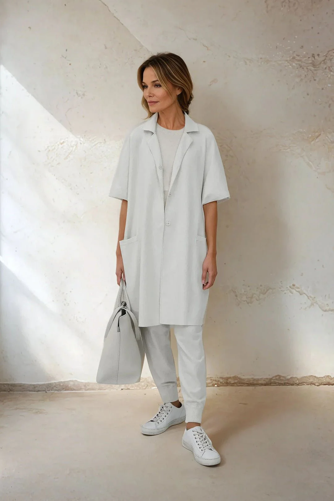 CLEO COAT IN KNIT PIMA COTTON IN HEATHER - Image 6