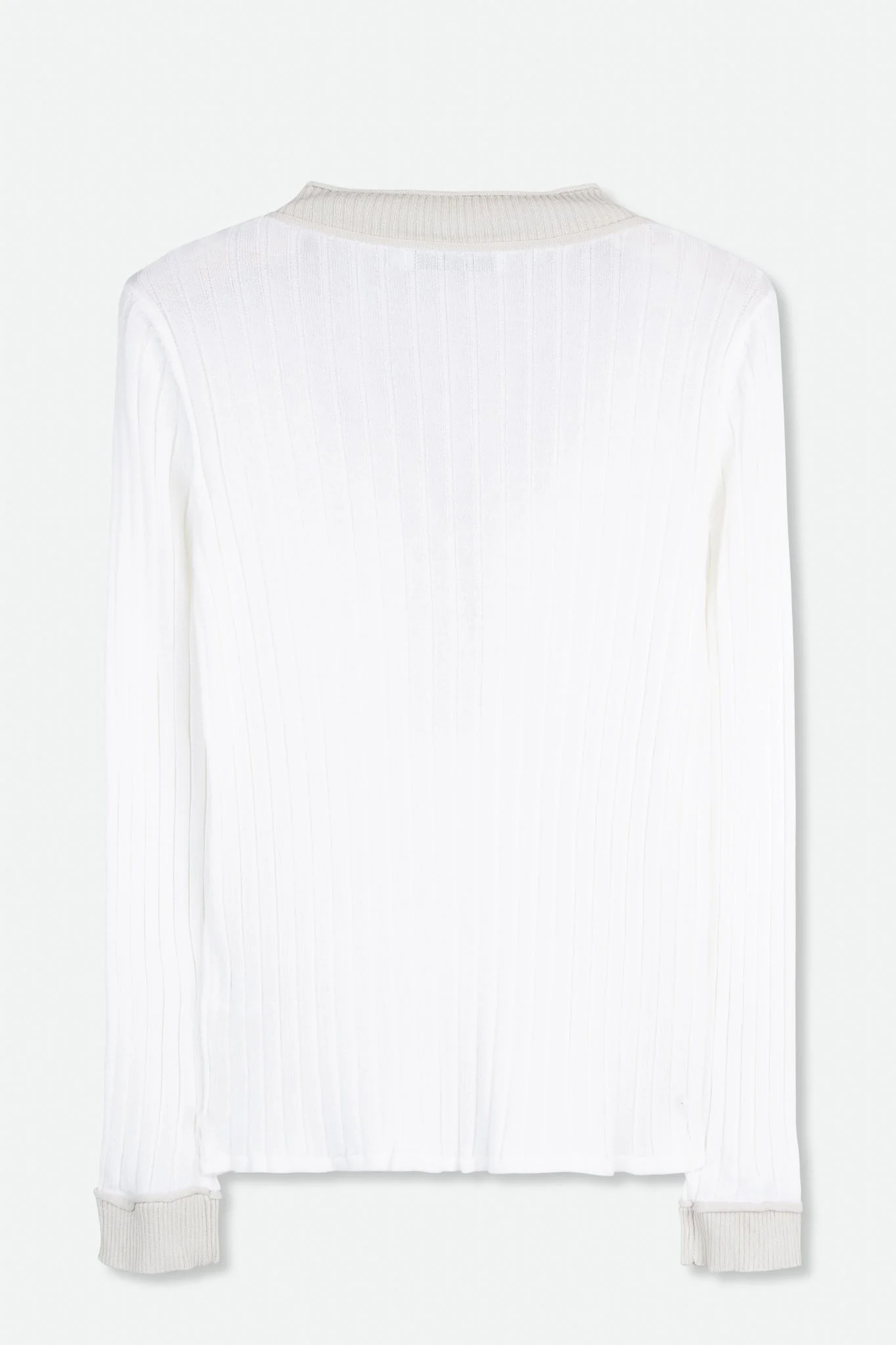 CONTRAST HEM WIDE RIB V HENLEY - Image 2