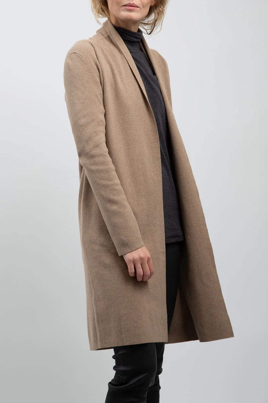 CORNELIA DUSTER IN DOUBLE KNIT HEATHERED PIMA COTTON - Image 5