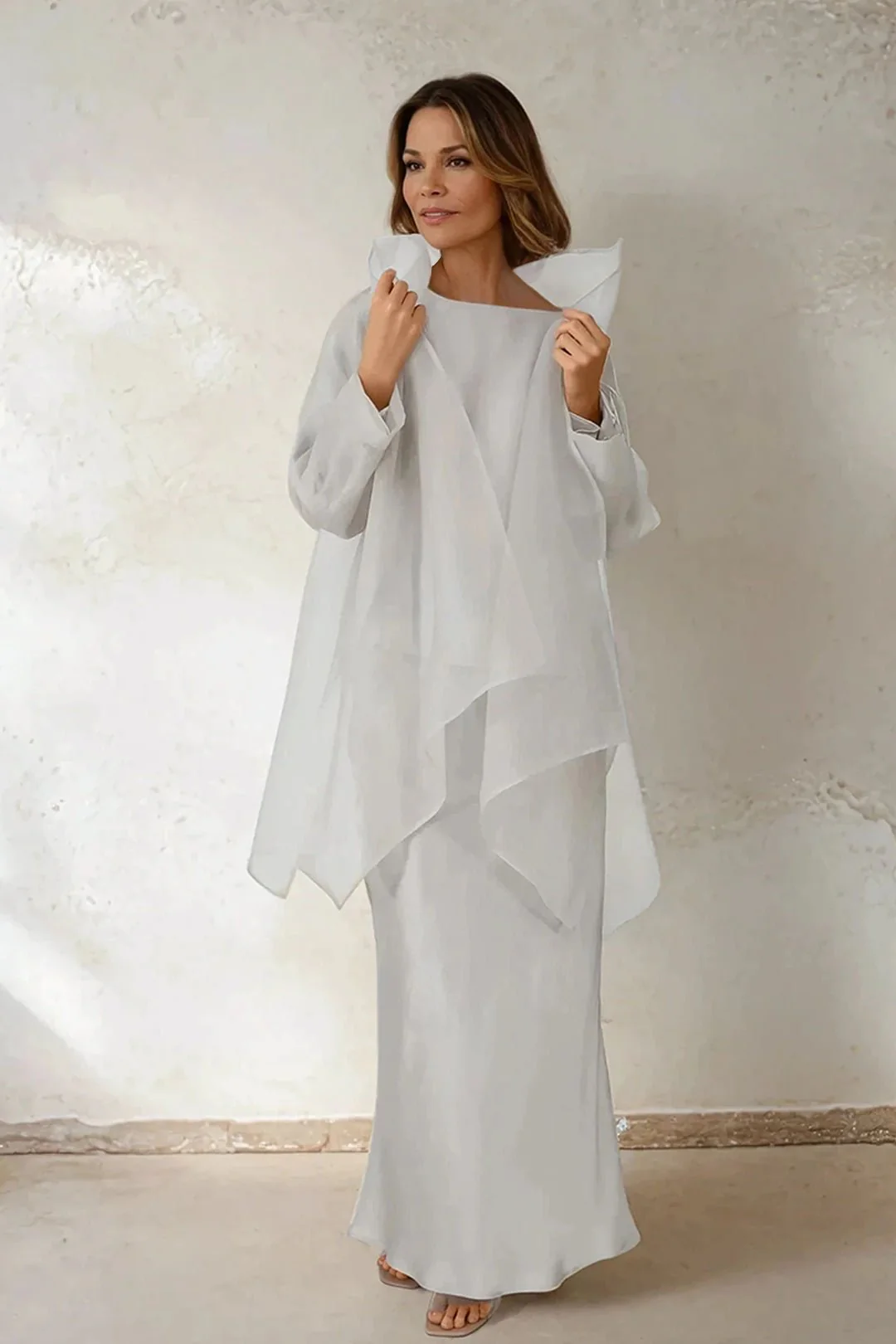 CORTINA IN SILK ORGANZA IN PLATINUM - Image 3