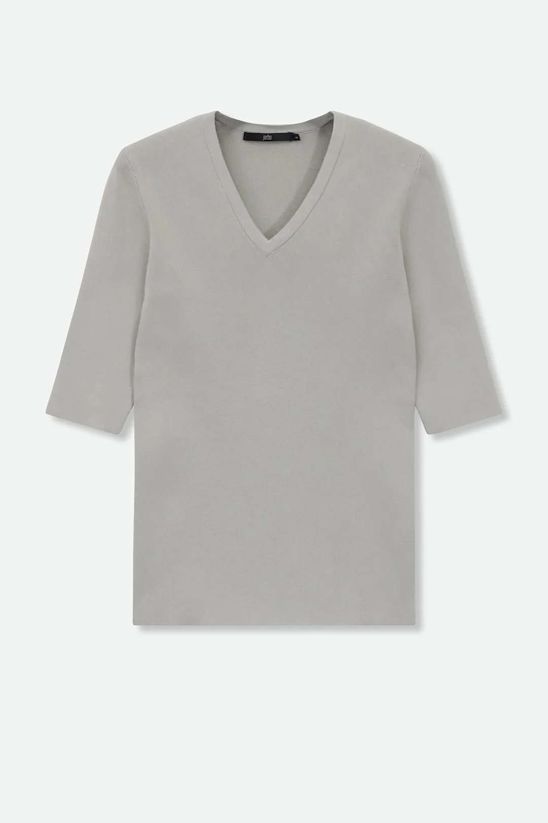 ELBOW SLEEVE V-NECK IN ITALIAN COTTON KNIT - Image 14