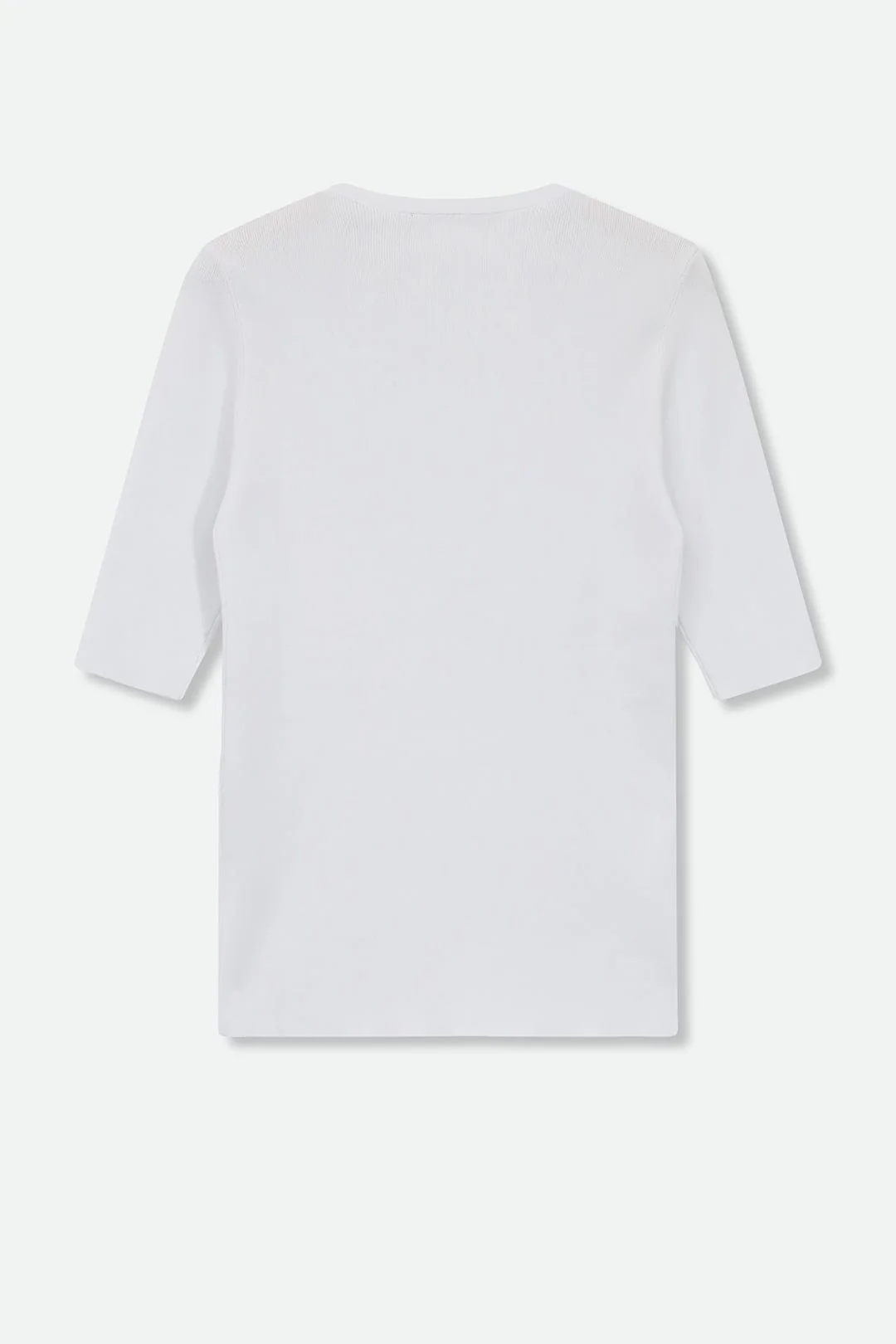 ELBOW SLEEVE V-NECK IN ITALIAN COTTON KNIT - Image 3